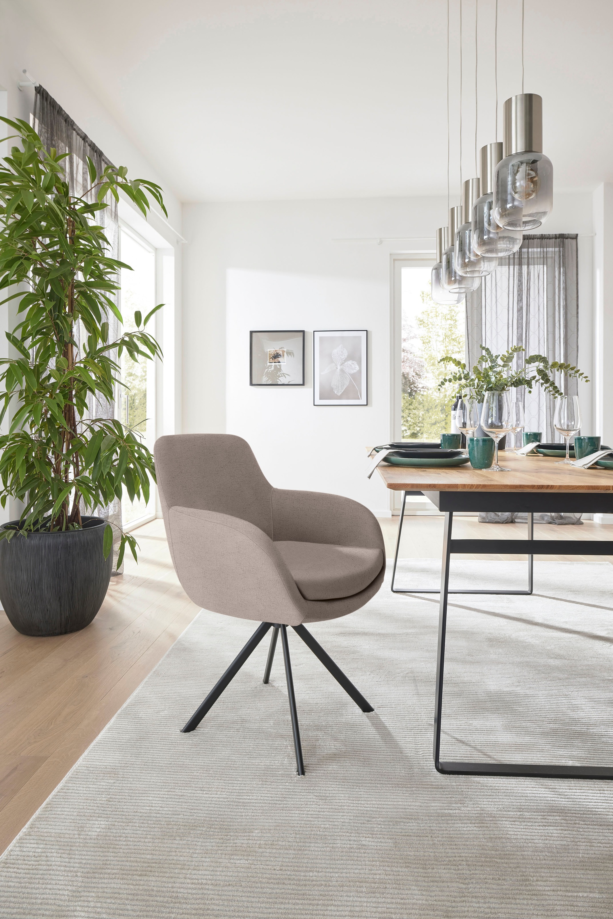 Musterring Esszimmerstuhl »Tavia« (Set) 2 Stk.Stativgestell Eisen schwarz, günstig online kaufen