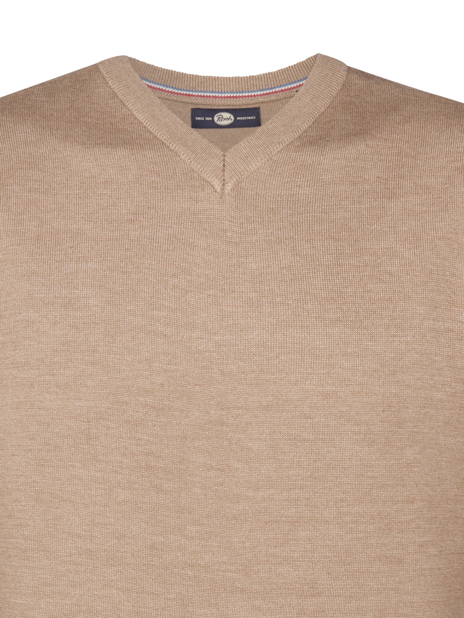 Petrol Industries V-Ausschnitt-Pullover »V-Neck Basi« Materialmix mit Baumwollanteil