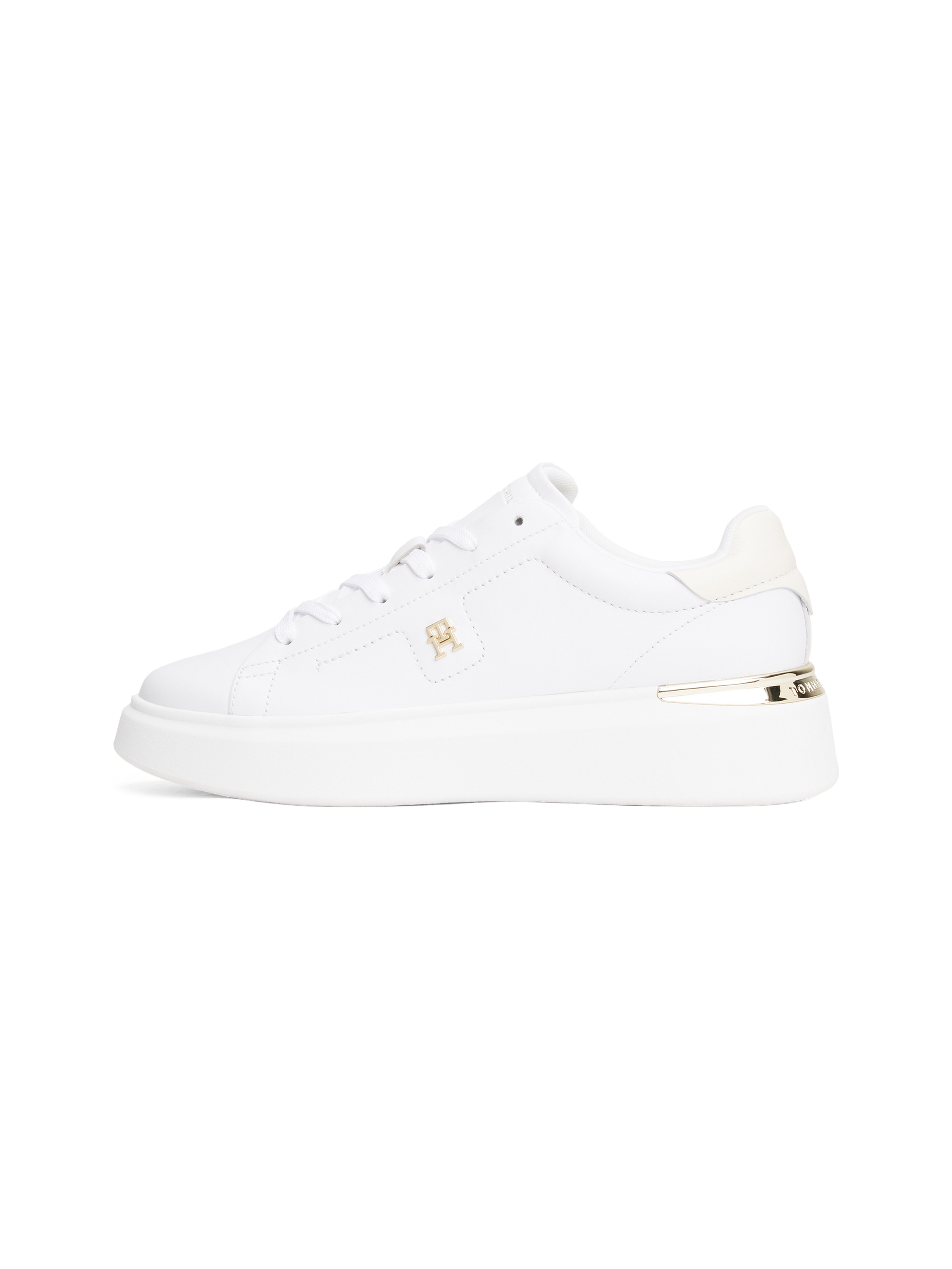 Tommy Hilfiger Keilsneaker »TH FASHION COURT SNEAKER«, Freizeitschuh, Halbschuh, Schnürer mit goldfarbenen Details