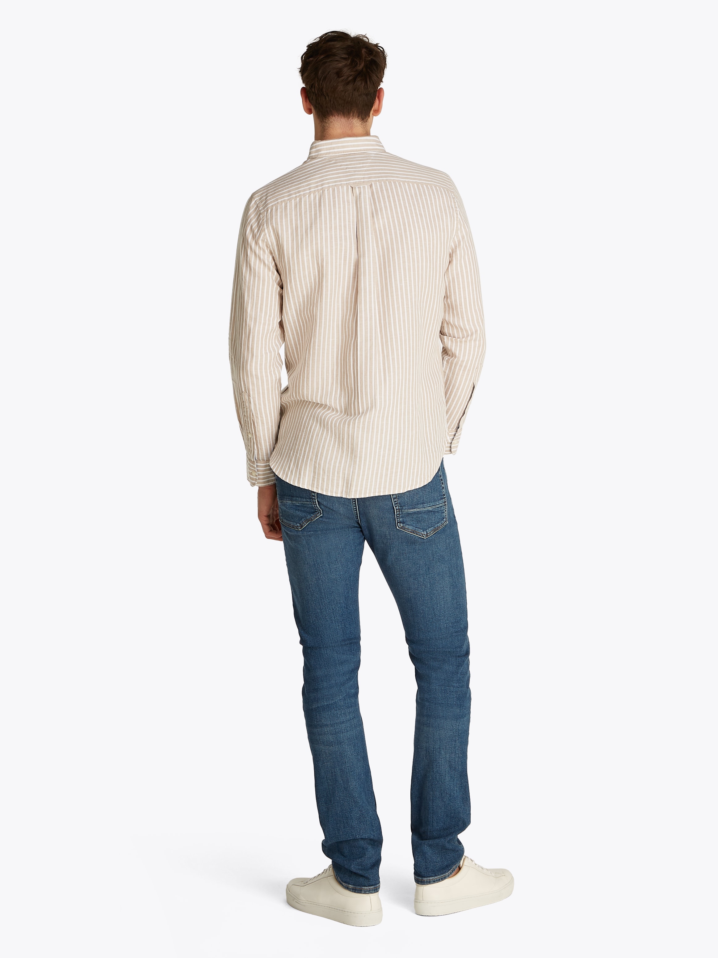 Tommy Hilfiger Langarmhemd »LINEN BLEND BOLD STRIPE«, mit feinen Streifen