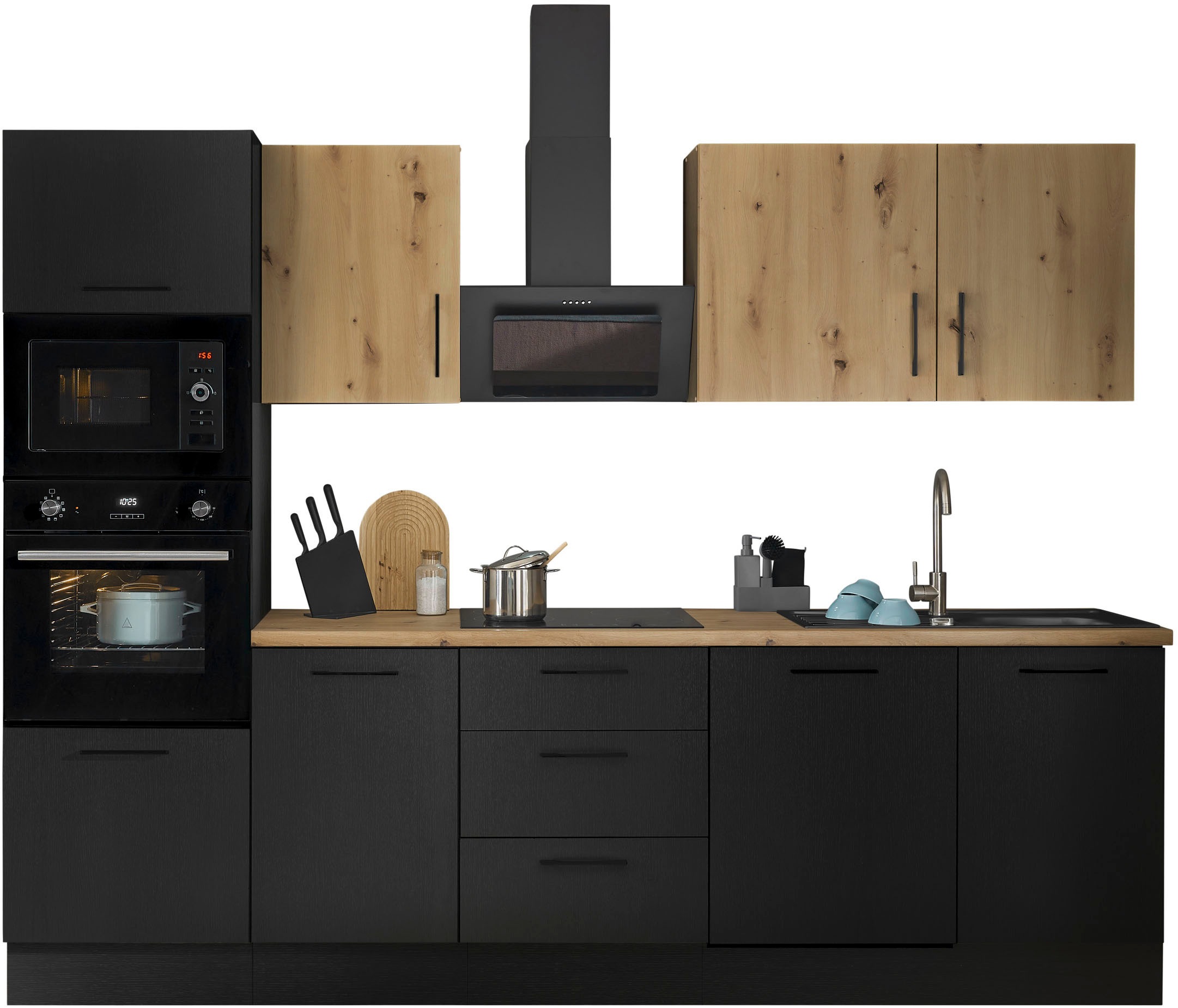 BASIC by Balculina Küchenzeile »Turin«, Breite 280 cm, wahlweise mit E-Geräten