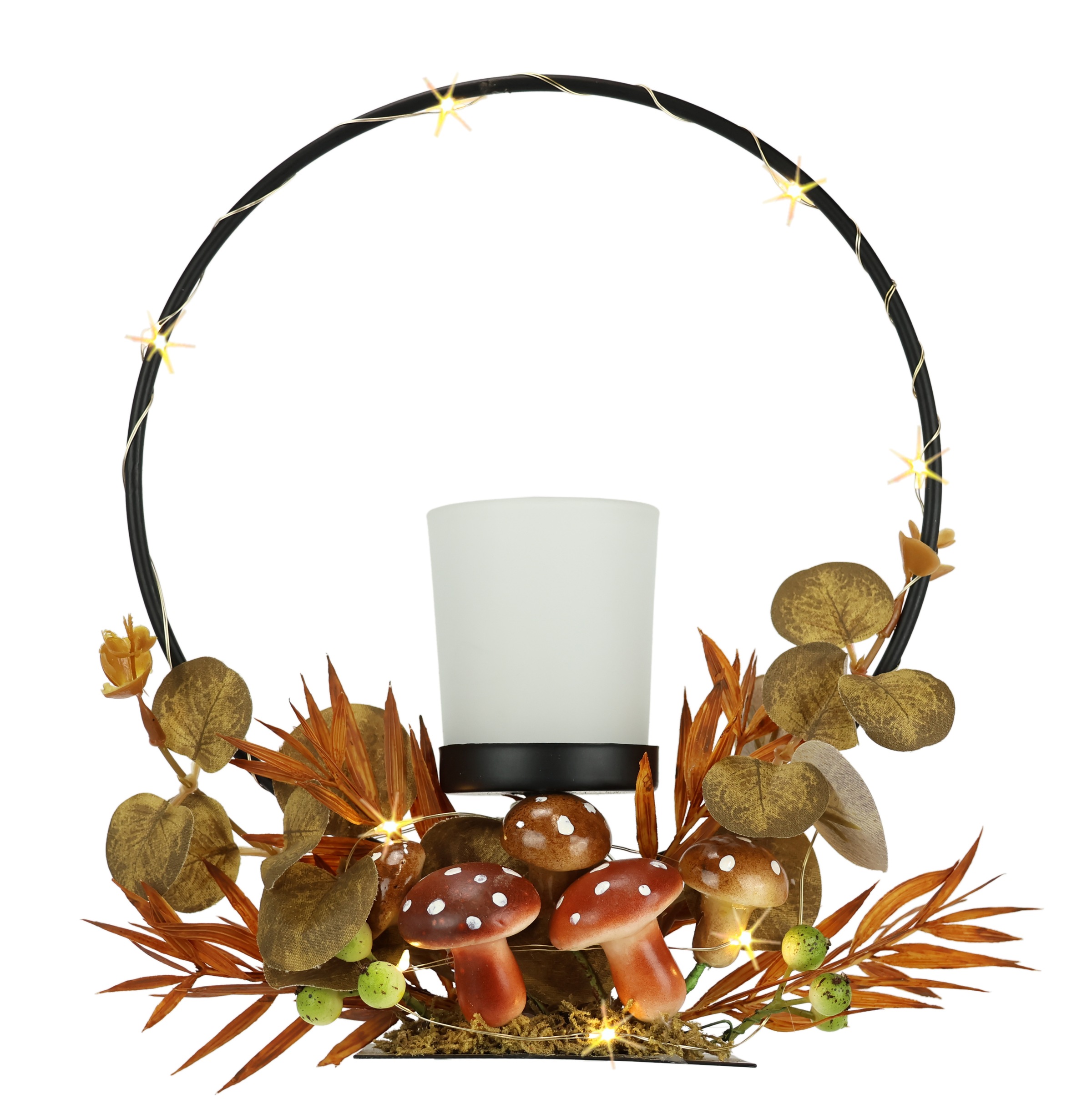 I.GE.A. Teelichthalter »Teelichthalter mit Metall-Bogen LED-Licht« Herbstli günstig online kaufen