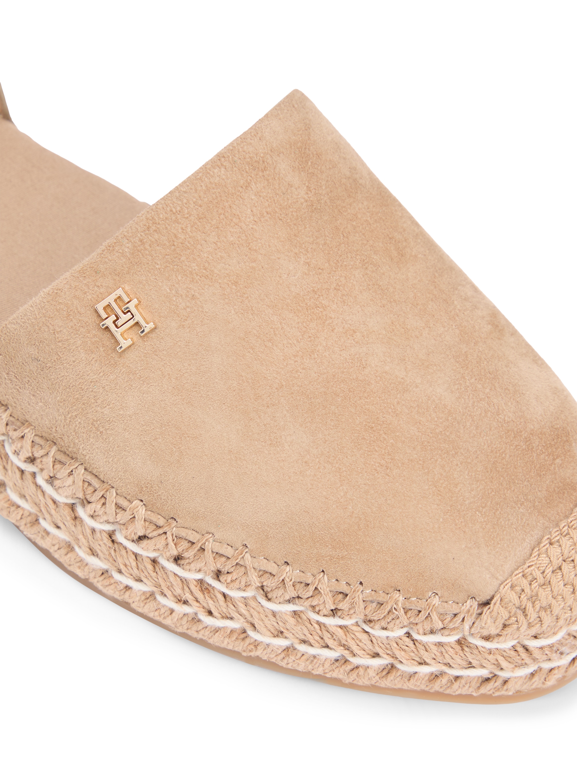 Tommy Hilfiger Riemchenballerina »TH PLATFORM ESPAD SUEDE STRAP«  Sommerschuh, Plateausandalette mit verstellbarem Fersenriemchen