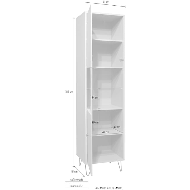 Mäusbacher Standvitrine »Bonnie«, Breite 51 cm, Türanschlag wechselbar, mit  Drahtgestell online bestellen