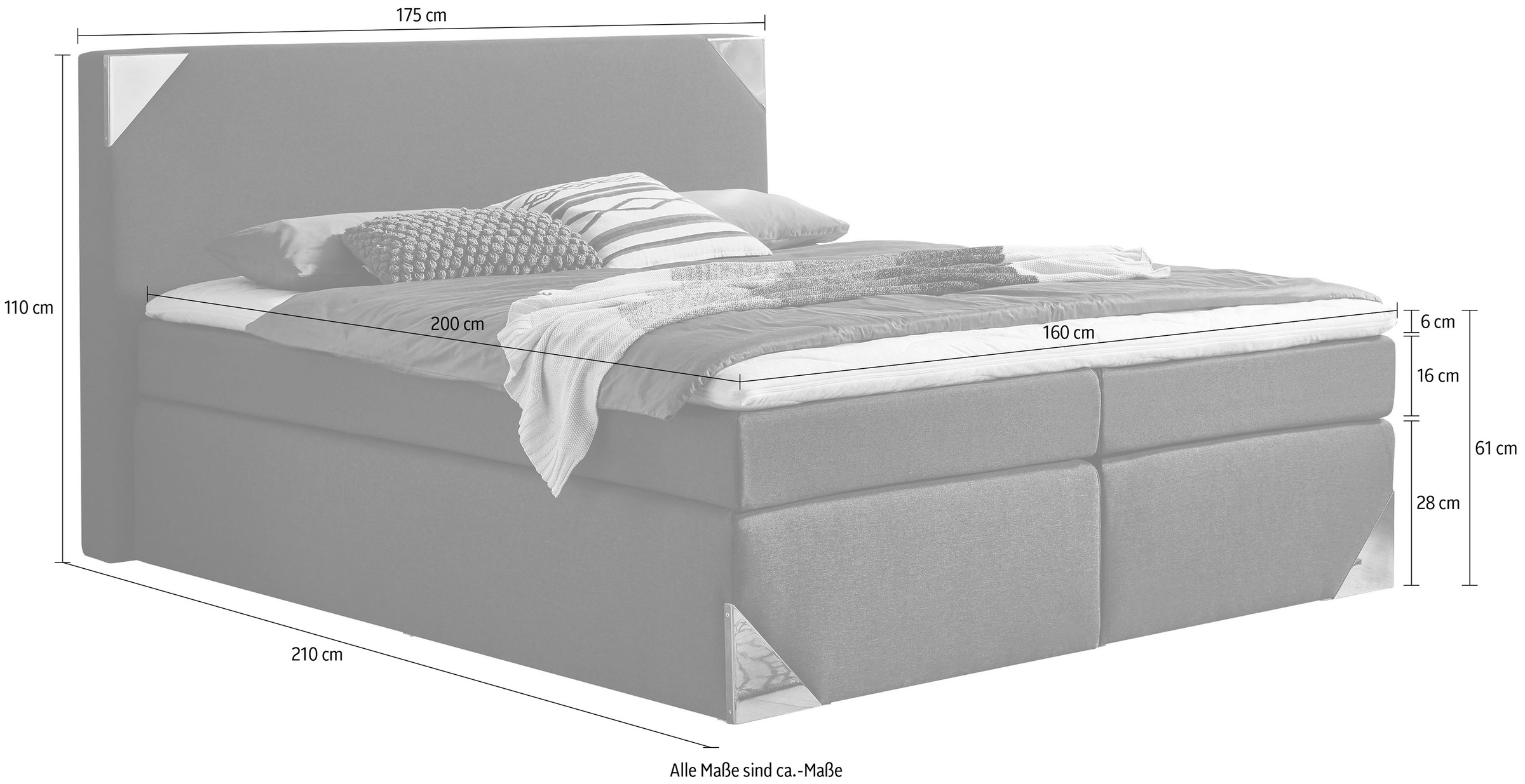 Westfalia Schlafkomfort Boxspringbett mit Topper