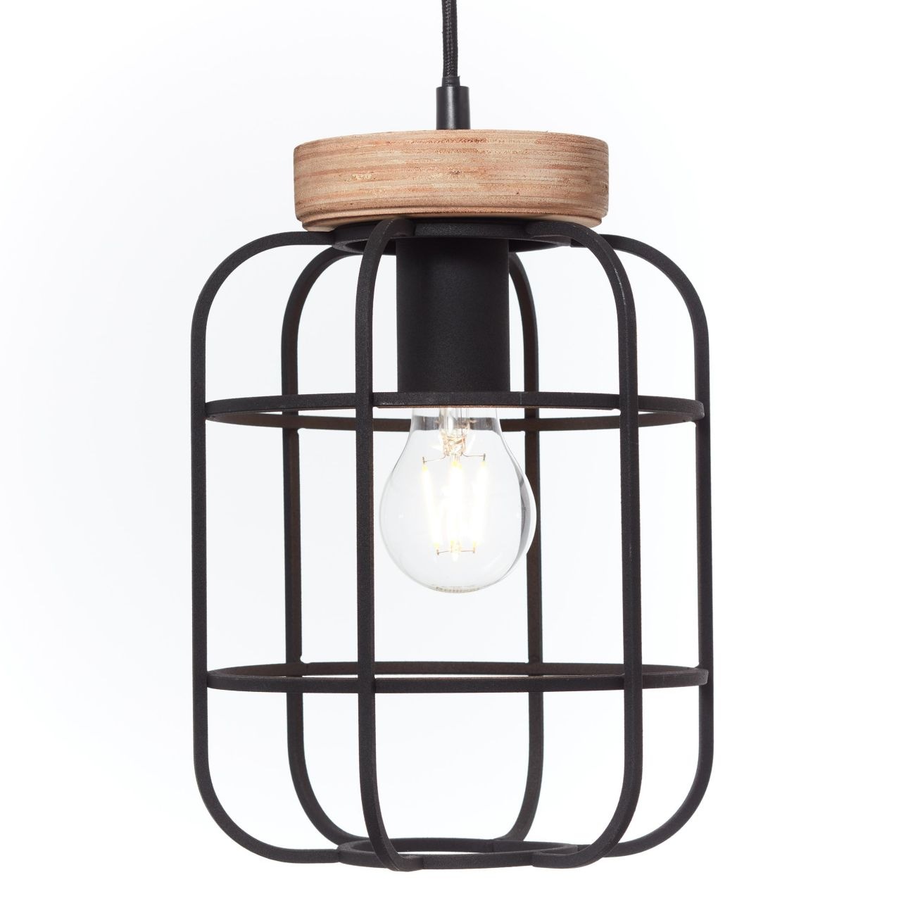 Brilliant Pendelleuchte »Gwen«, 3 flammig, Leuchtmittel E27 | ohne Leuchtmittel, 142 cm Höhe, 100 cm Breite, 3 x E27, antik holz/schwarz korund
