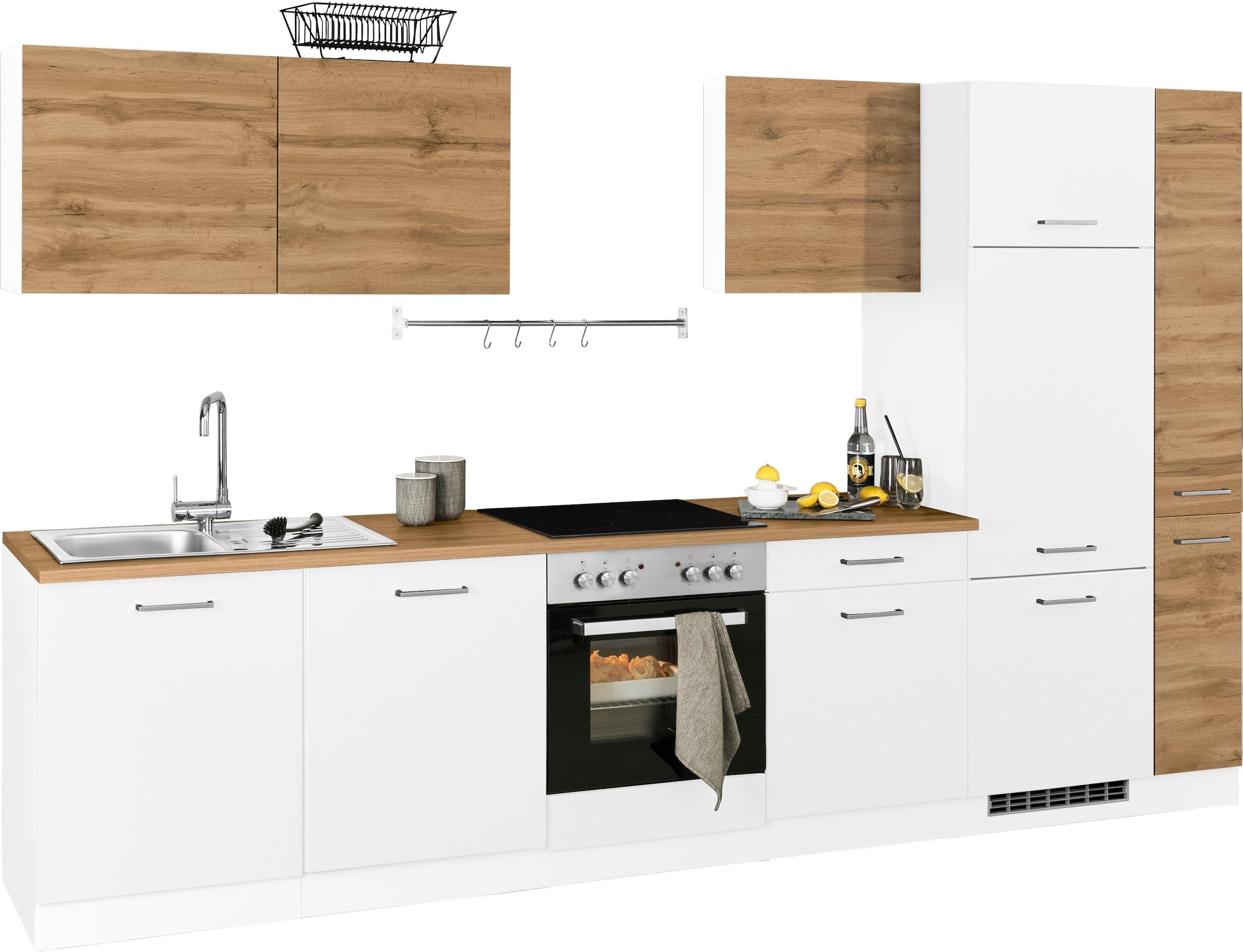 KOCHSTATION Küchenzeile »KS-Kehl«, ohne E-Geräte, Breite 330 cm, für Kühlschrank und Geschirrspüler