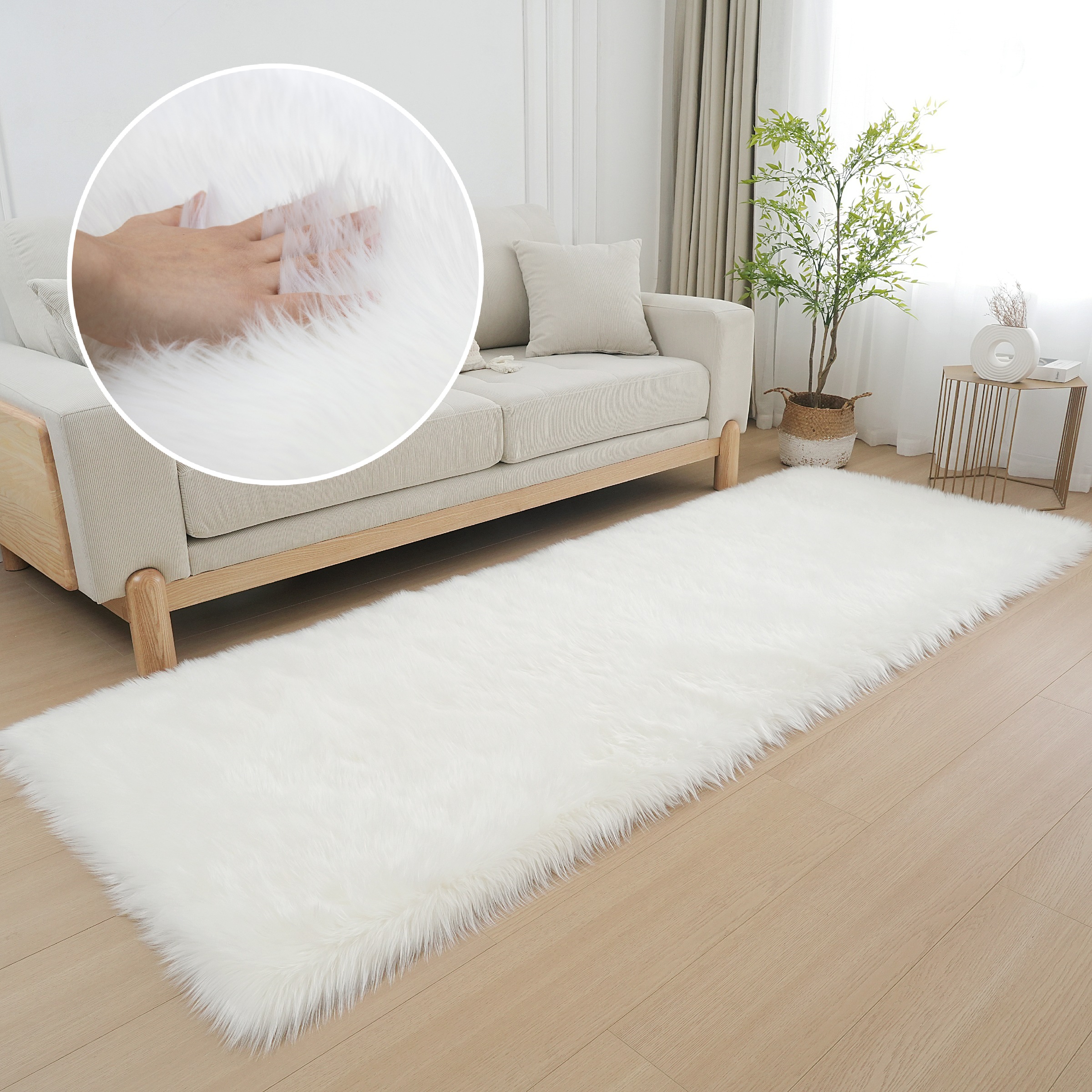 my home Fellteppich »Dena, Hochflor Teppiche«, rechteckig, 60 mm Höhe, Kuns günstig online kaufen