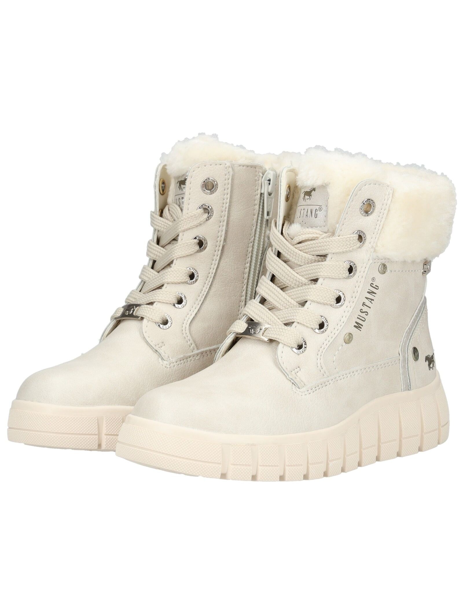 Mustang Shoes Schnürstiefelette »Mustang Shoes Stiefelette Lederimitat/Textil«