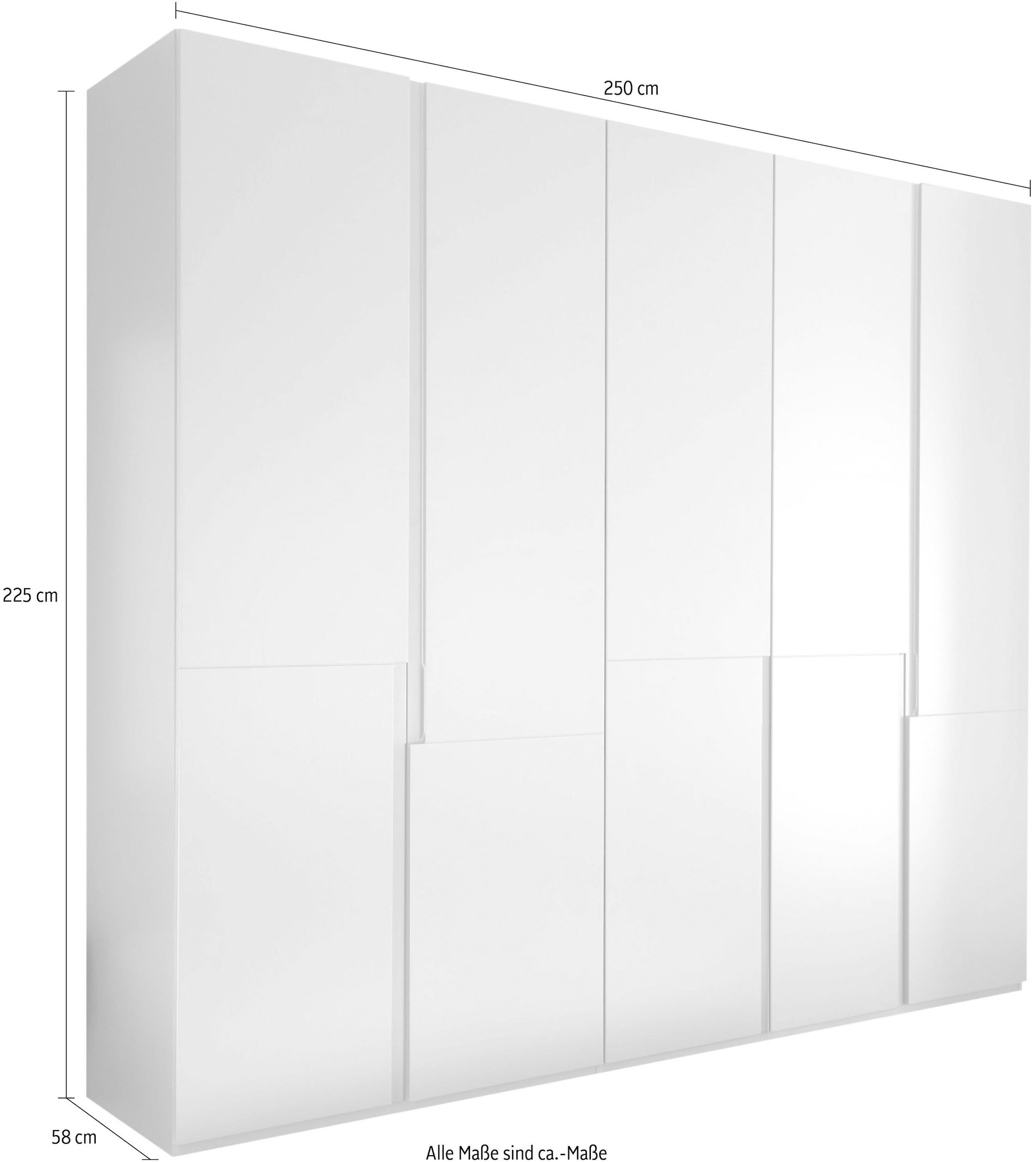 Schlafkontor Kleiderschrank »Ineo« weiß matt, Schlafzimmerschrank wahlweise in 2 Größen