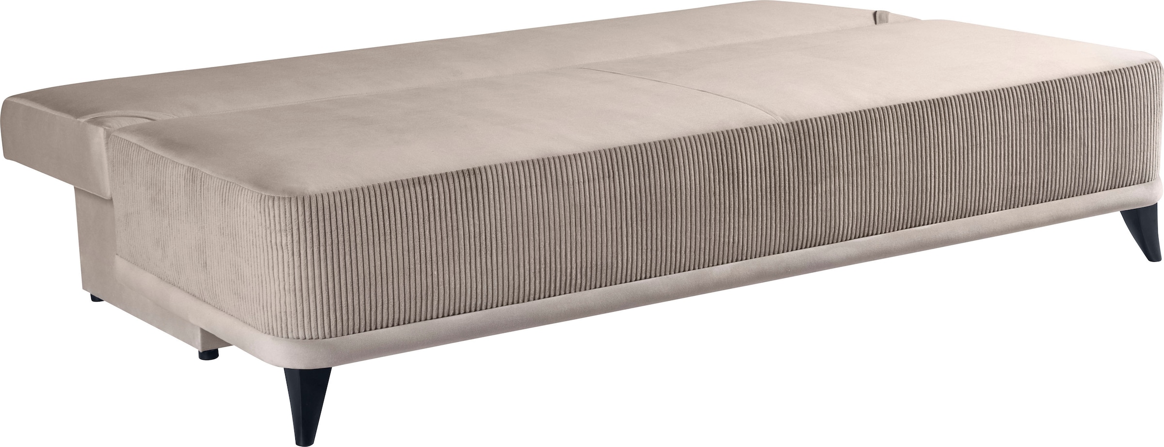 WERK2 Schlafsofa »Rosso Breite 202 modern & bequem, Federkern, Bettkasten, Bettfunktion« Cord, Schlaffunktion, Bettkasten