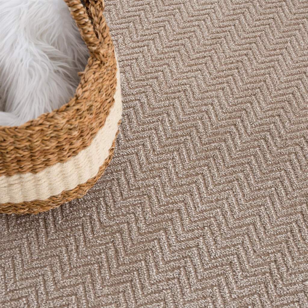 Carpet City Teppich »Friseé-Teppich FANCY805«, rechteckig, 12 mm Höhe, Läufer, Kurzflor, Einfarbig, 3D-Optik, Zickzack Look, Wohnzimmer