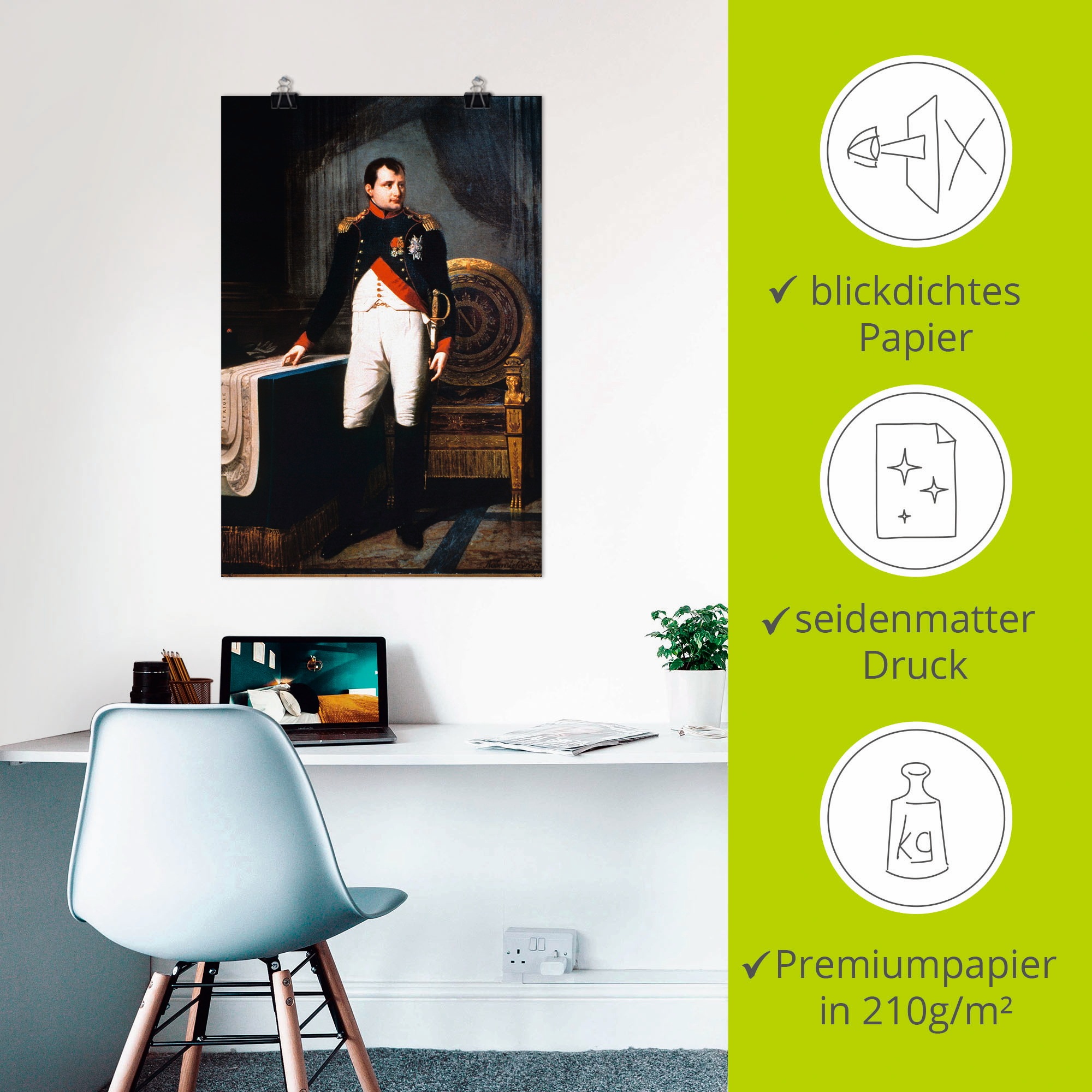 Artland Poster »Napoleon Bonaparte, 1809«, Menschen, (1 St.), als Alubild, Leinwandbild, Wandaufkleber oder Poster in versch. Größen