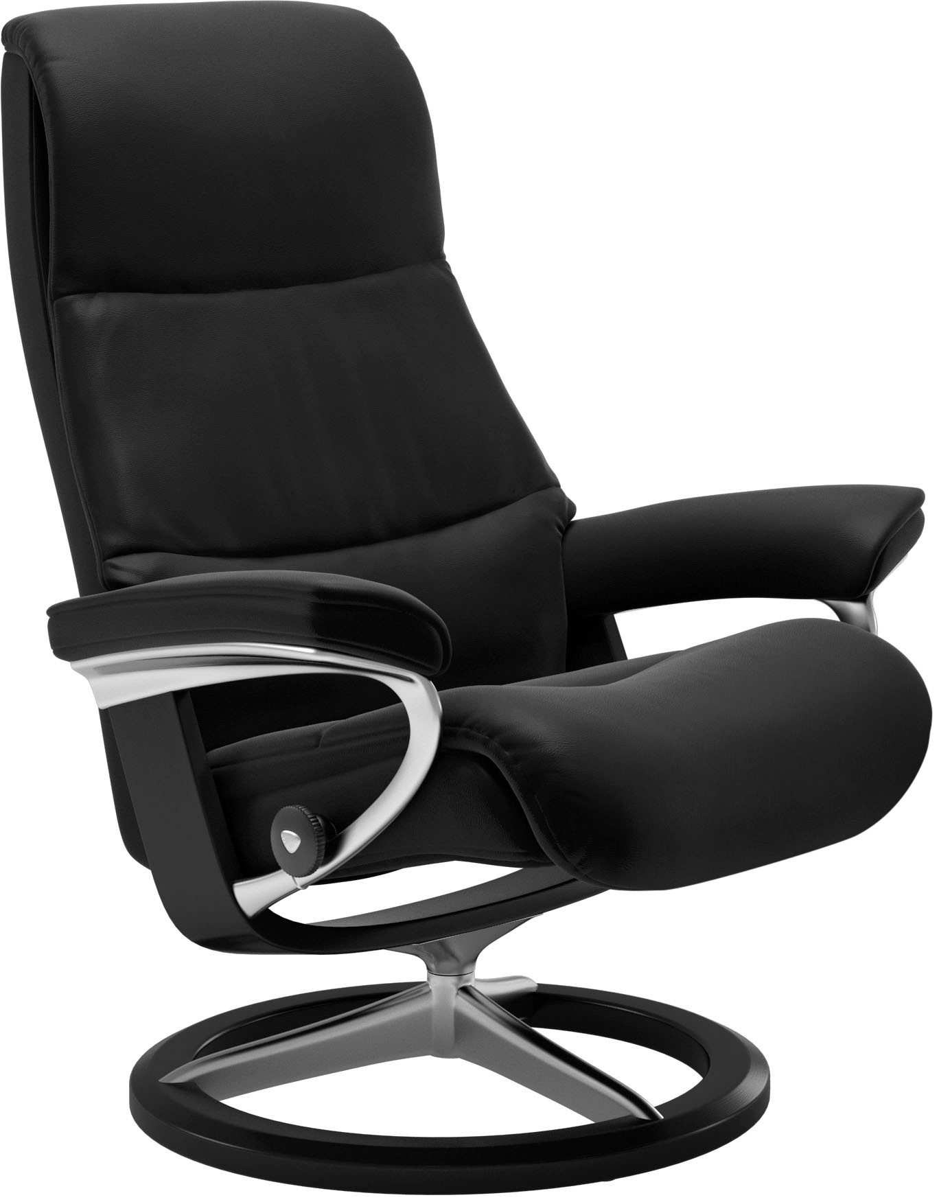 Stressless® Relaxsessel »View«, (Set, Relaxsessel mit Hocker), mit Signature Base, Größe M,Gestell Schwarz