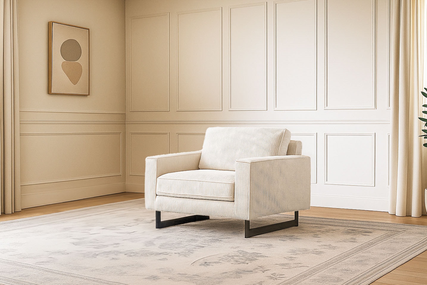 Home affaire Loveseat »Pinto 105 cm, Cord, Chenille, Lederoptik« mit Keder, günstig online kaufen