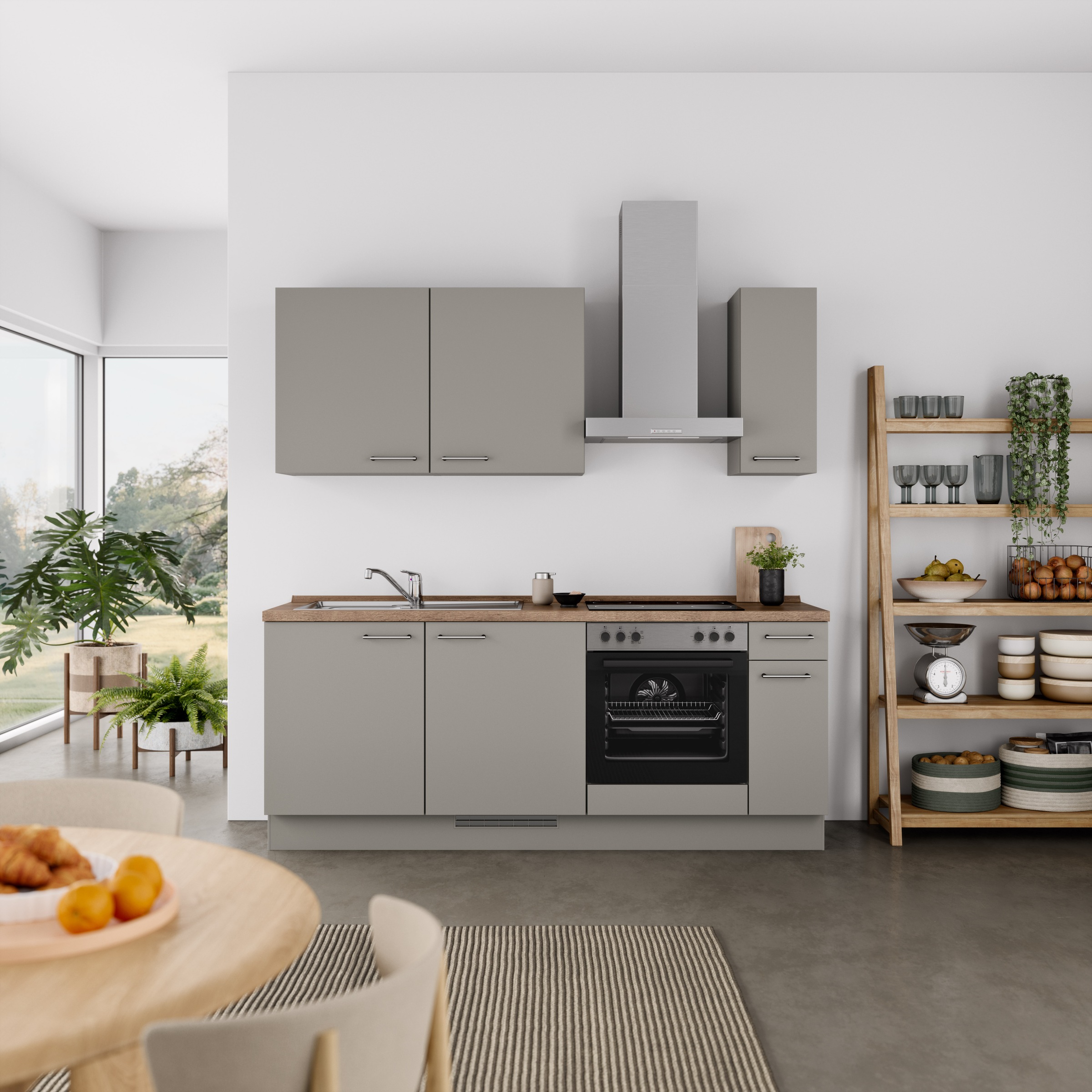 nobilia® Küchenzeile »"Laser I", Ausrichtung wählbar, Breite 210 cm« vormon günstig online kaufen