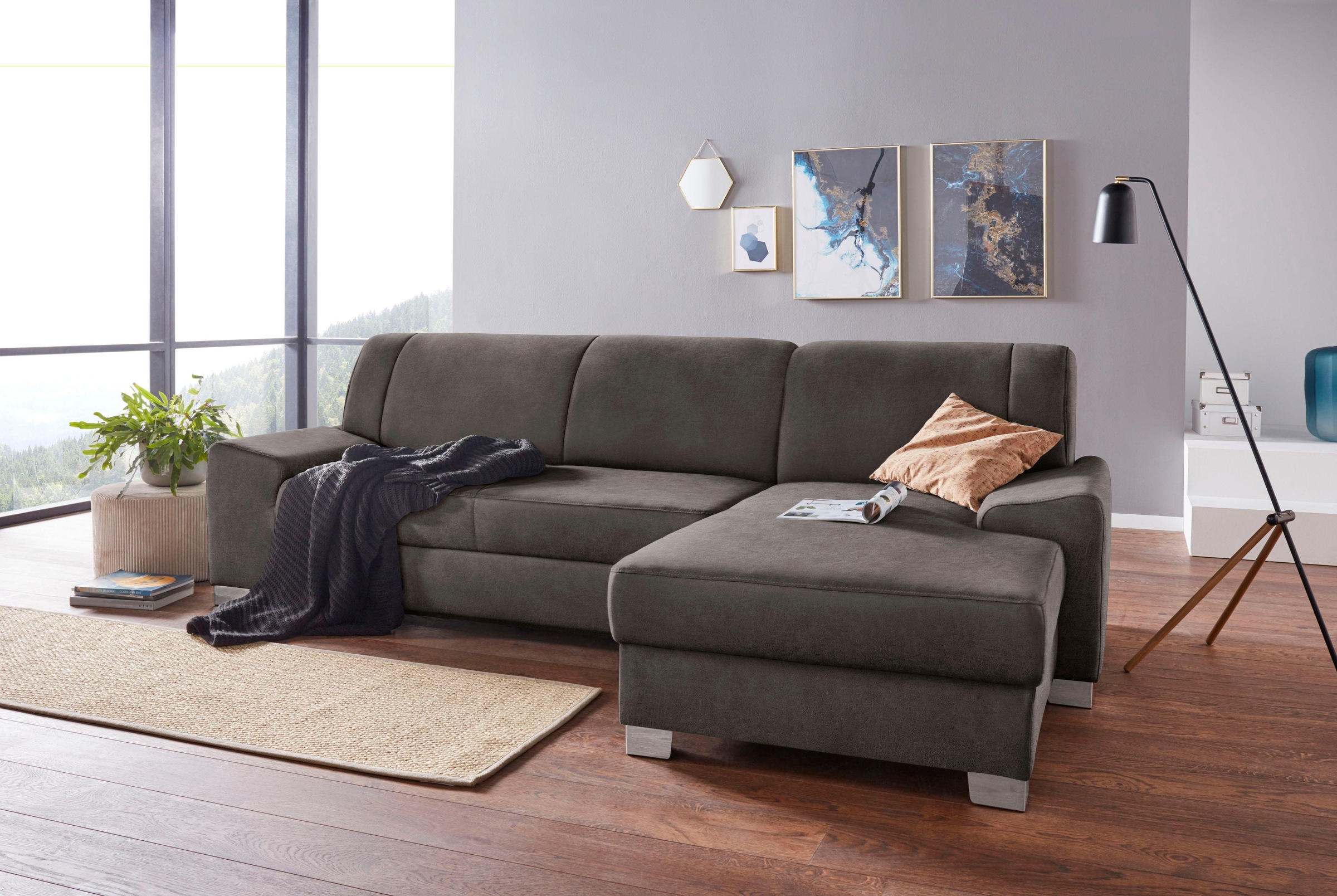 DOMO collection Ecksofa »Anzio L-Form, whlw. Bettfunktion, Federkern, hochw günstig online kaufen