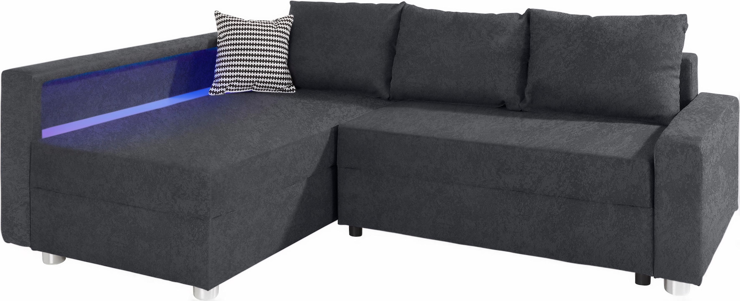 COLLECTION AB Ecksofa »Relax L-Form«, inklusive Bettfunktion, Federkern, wahlweise mit RGB-LED-Beleuchtung