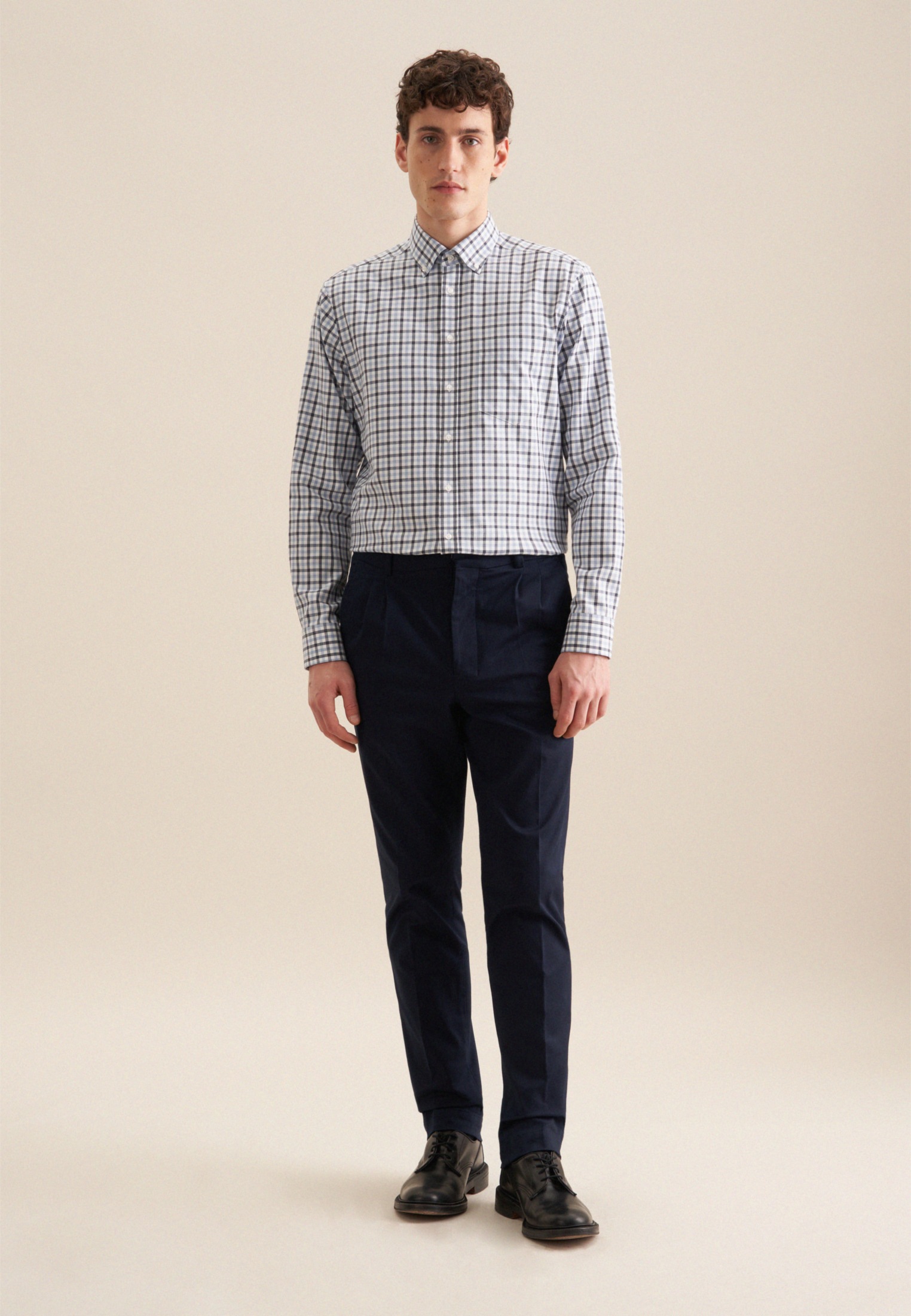 seidensticker Flanellhemd »Regular«, Regular Langarm Button-Down-Kragen Karo