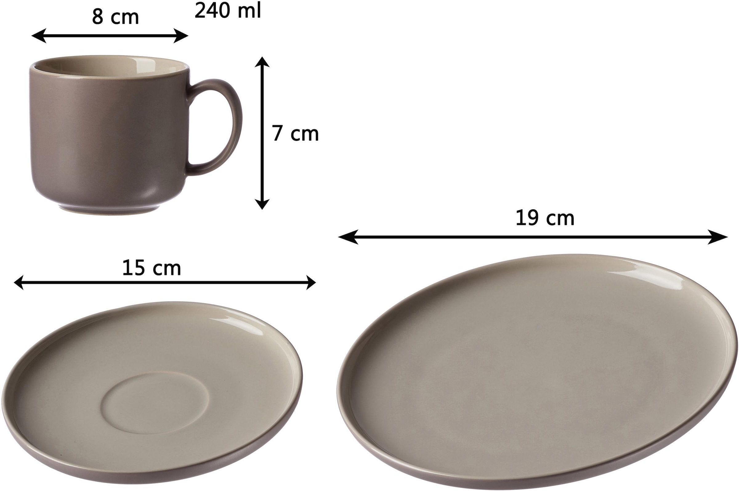 Ritzenhoff & Breker Kaffeeservice »Geschirr-Set, Service Jasper«, (Set, 12 tlg.), Scandic Style, 12 Teile, für 4 Personen