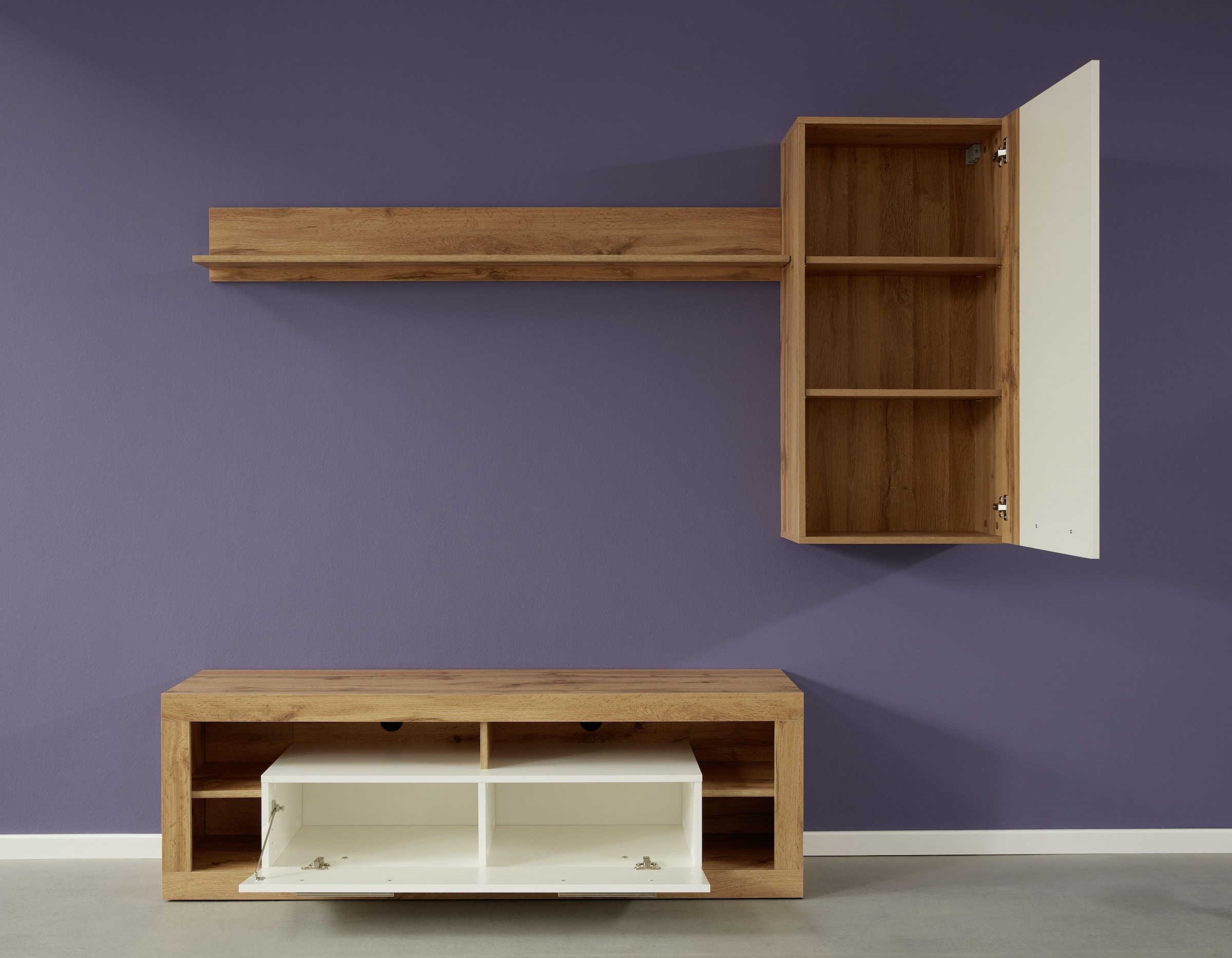 INOSIGN Hängevitrine »Gwendolyn«, Hängeschrank fürs Wohnzimmer mit 3 Fächern - (B/T/H) 52/31/103 cm