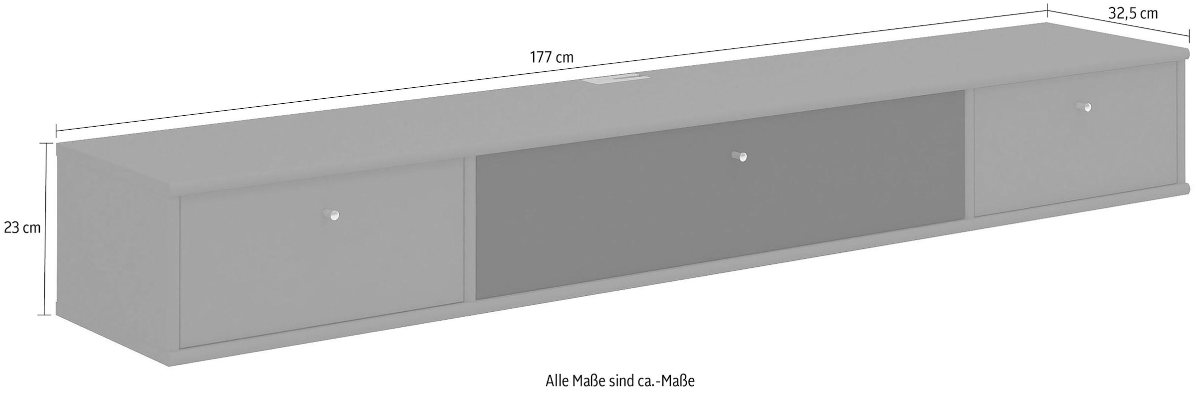 Hammel Furniture TV-Board »Mistral Fernsehschrank, Medienmöbel, Hängend«, mit Klappe mit Akustikstoff, Kabeldurchführung, Lowboard, B: 177 cm