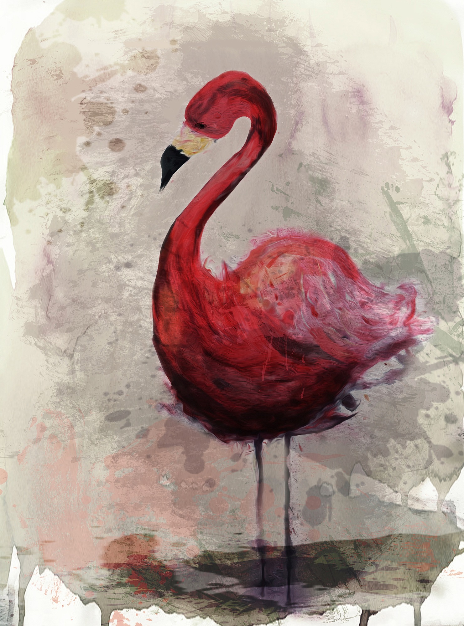living walls Fototapete »ARTist Flamingo«, Vlies, Wand, Schräge günstig online kaufen