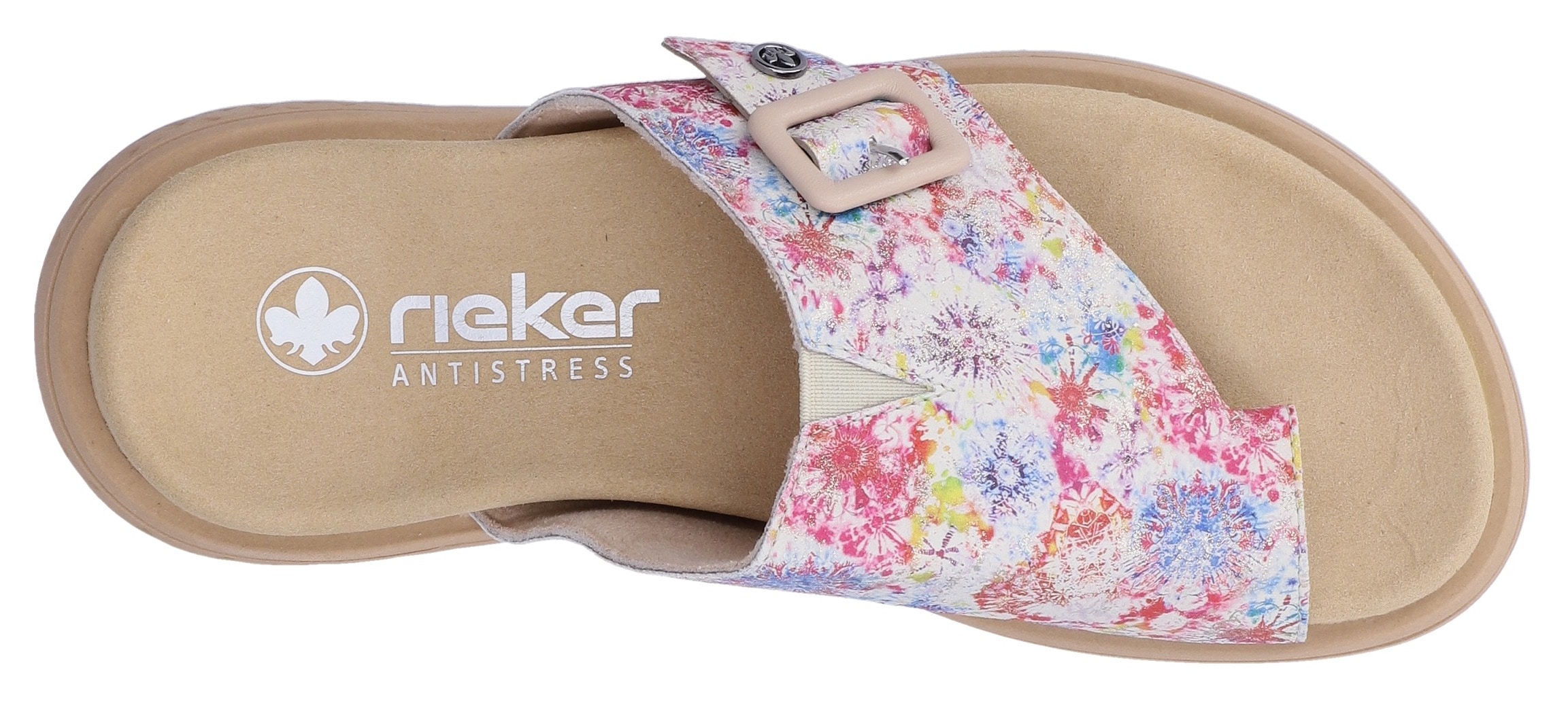 Rieker Zehentrenner  Pantolette, Sommerschuh, Hausschuh zum Schlupfen