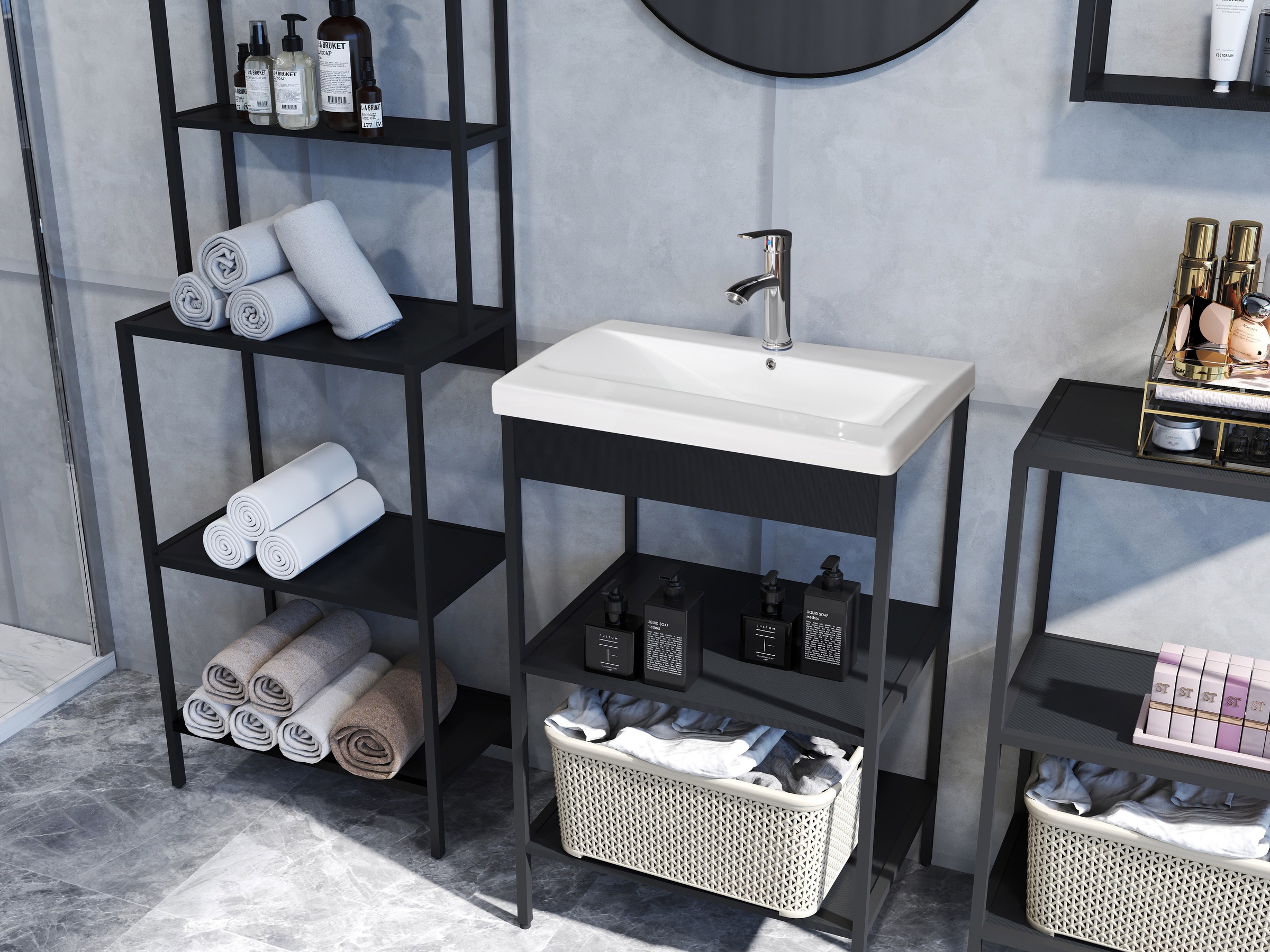 welltime Waschbecken »Lodi« 1 Stk. tlg. Rechteckiger Keramik-Einsatzwaschbe günstig online kaufen