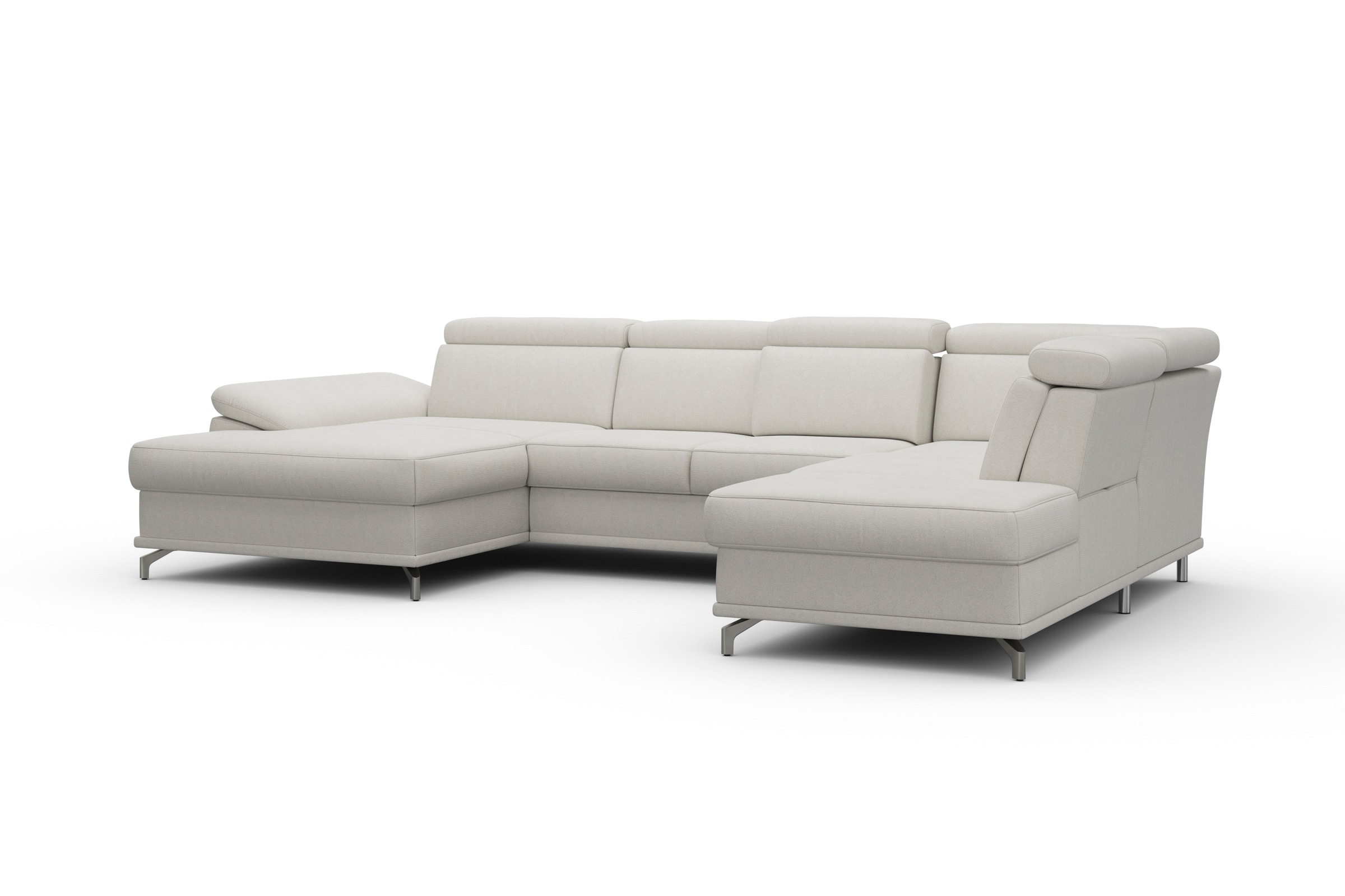 sit&more Wohnlandschaft »Cabrio U-Form, mit Sitztiefenverstellung, Arm- und Kopfteilverstellung«, 3 Nierenkissen, Federkern, optional Bettfunktion und Stauraum