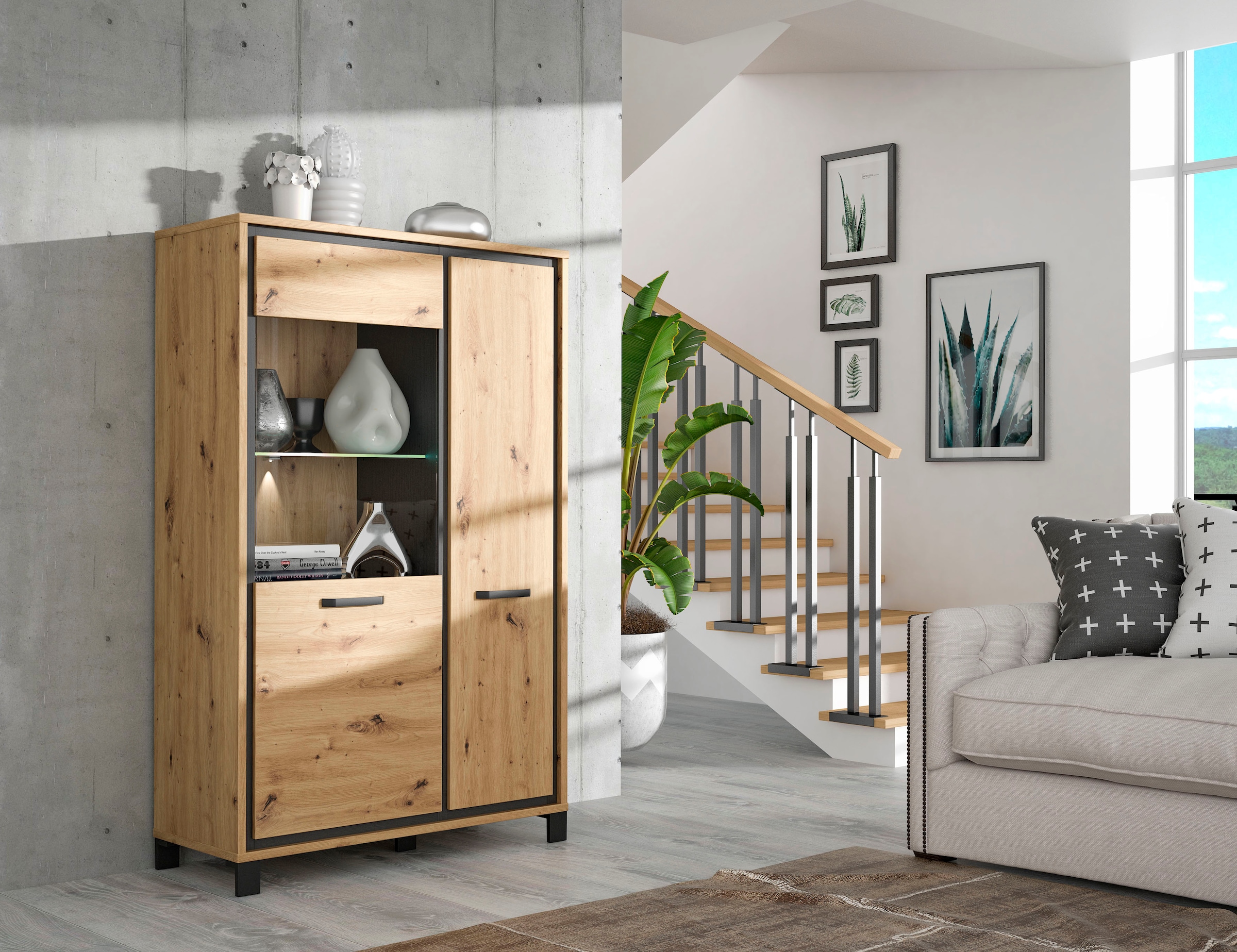 FORTE Vitrine »Trondheim«, Höhe 161 cm