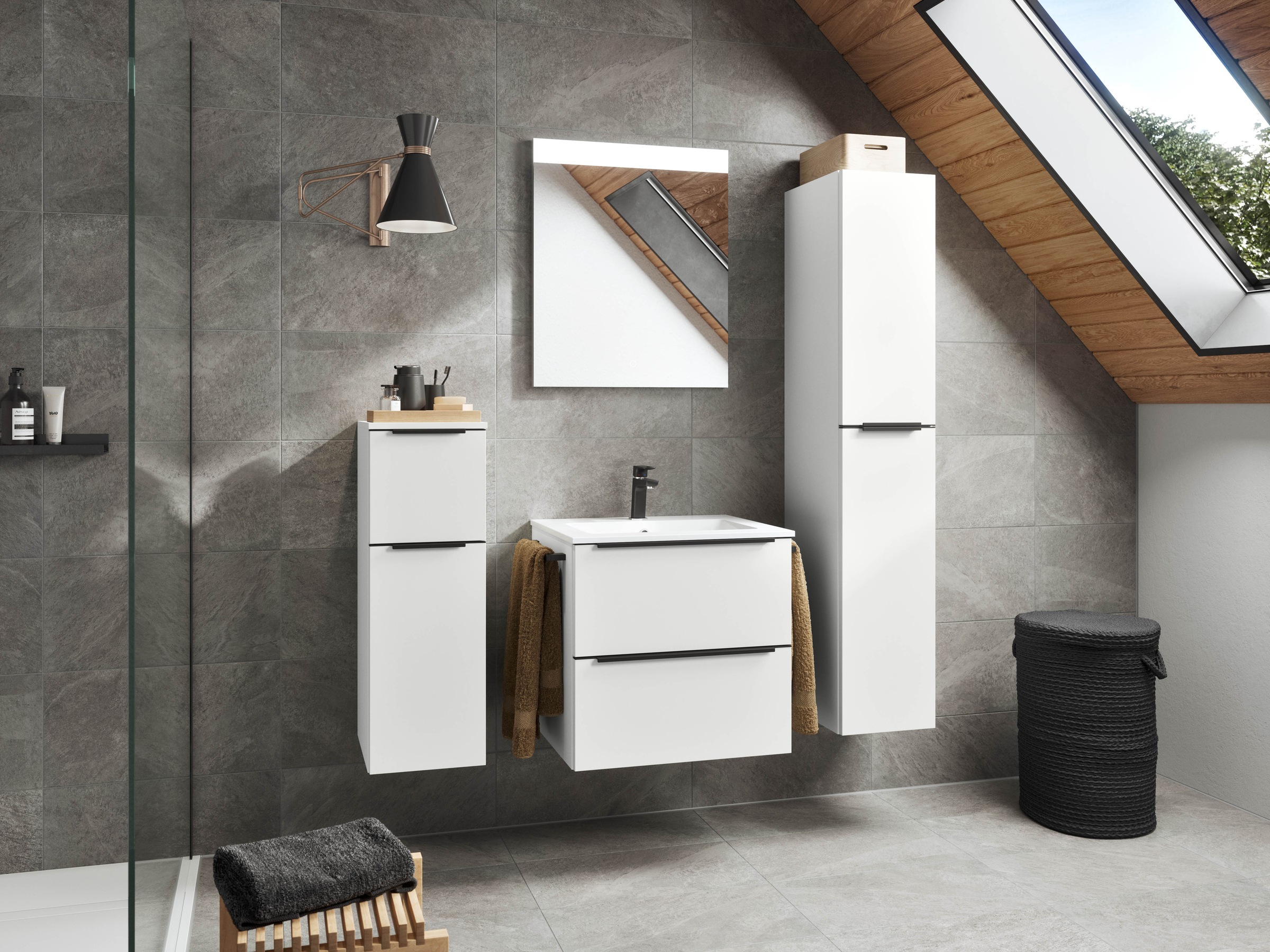 nobilia® Badmöbel-Set Levere, (4-St., vormontiert, mit günstig online kaufen