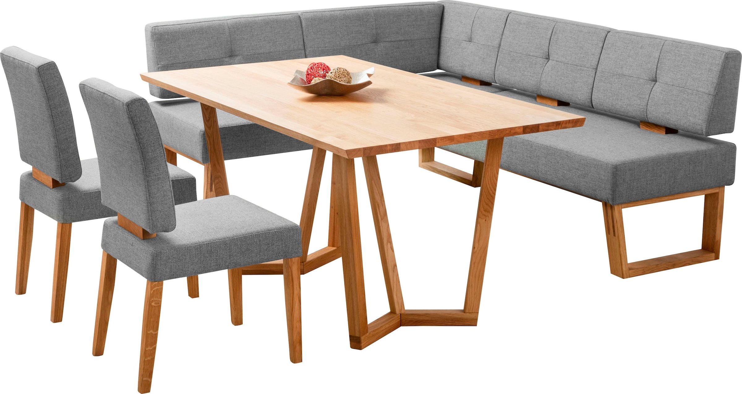 Home affaire Eckbankgruppe »Ponza Eckbank Küchenbank BESTSELLER«, (Set, 4 tlg.), Sitzgruppe Esszimmer Stühle Tisch und Bank bequem gepolstert