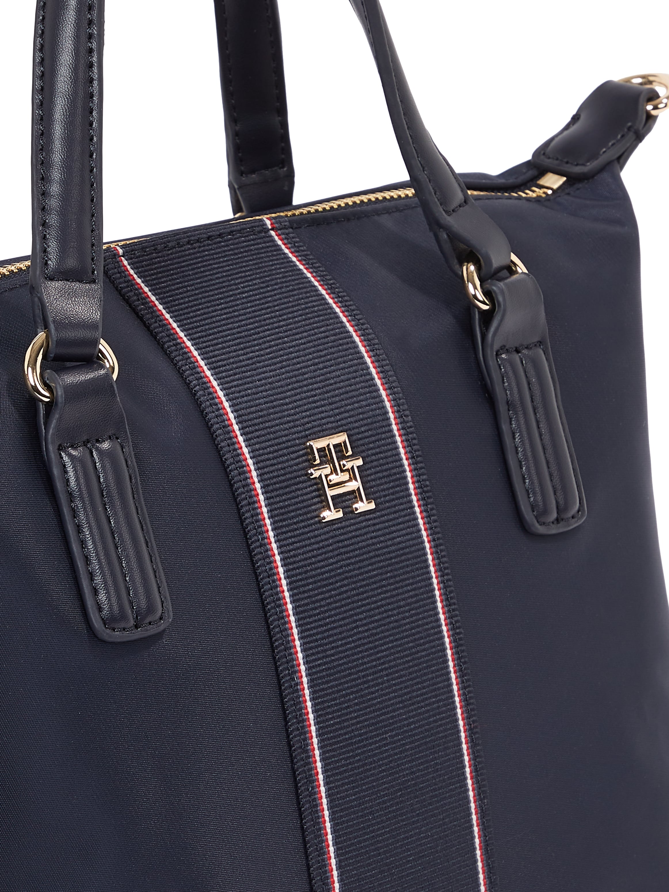 Tommy Hilfiger Tragetasche »POPPY SMALL TOTE CORP«, Damen Umhängetasche, Schultertaschen, Henkeltasche mit buntem Zipper