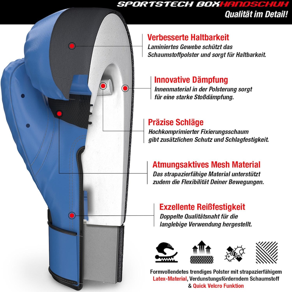 Sportstech Boxhandschuhe, (mit Tasche)