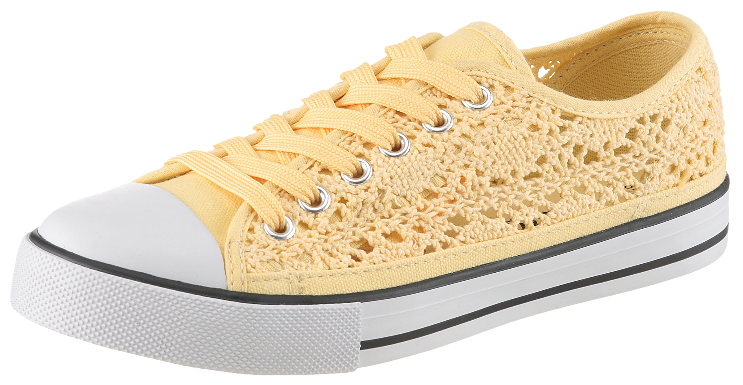 Aniston SHOES Sneaker  Schnürschuh, Freizeitschuh in Häkeloptik - NEUE KOLLEKTION