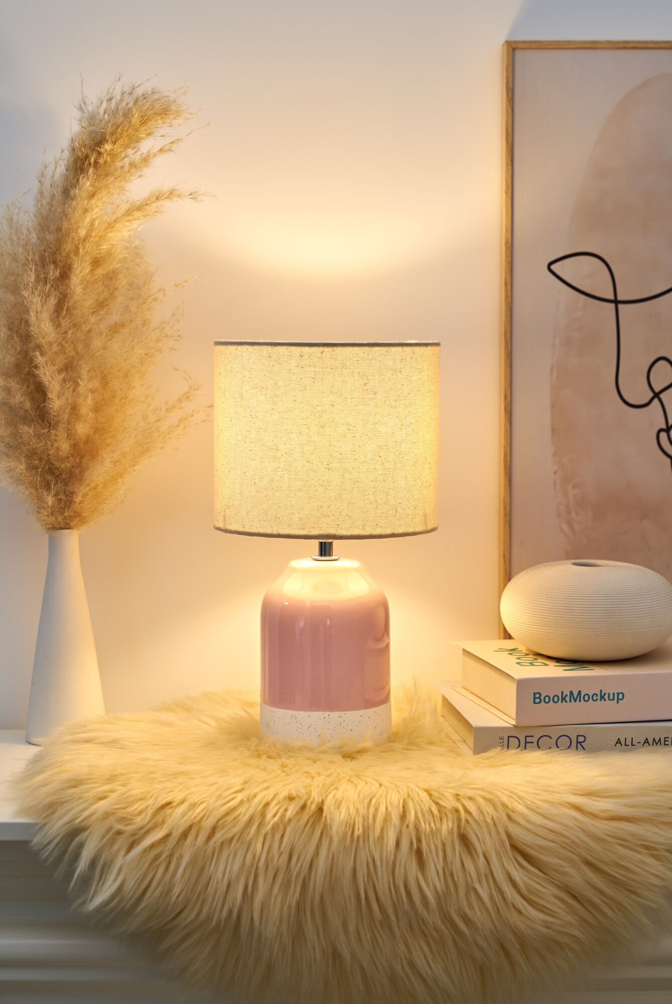 Pauleen Tischleuchte »Sandy Glow max. 20W 230V Stoffschirm Keramik«, 1 flammig, Leuchtmittel E14 | ohne Leuchtmittel, Stoffschirm, Keramik, E14 - Lieferumfang ohne Leuchtmittel