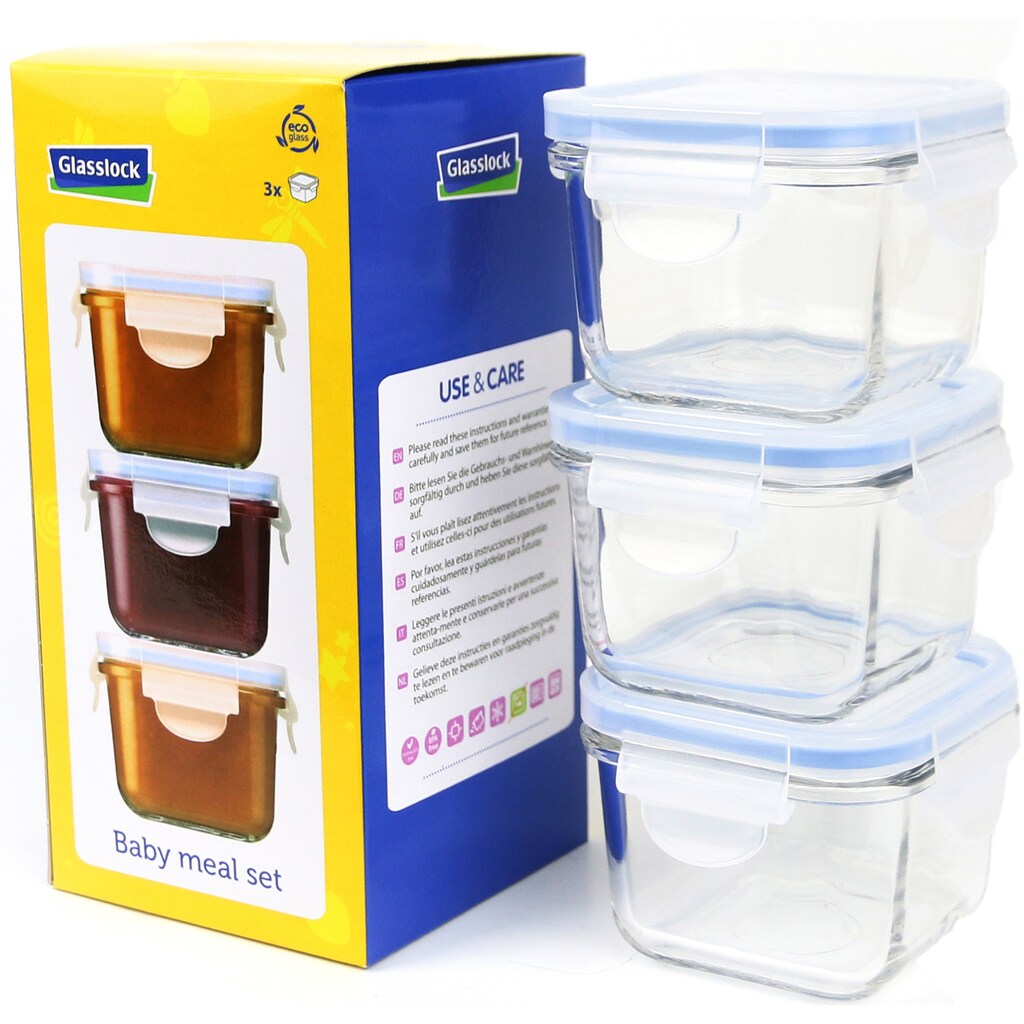 Glasslock Frischhaltedose »Baby Meal«, (3 tlg.), rechteckig, á 150ml