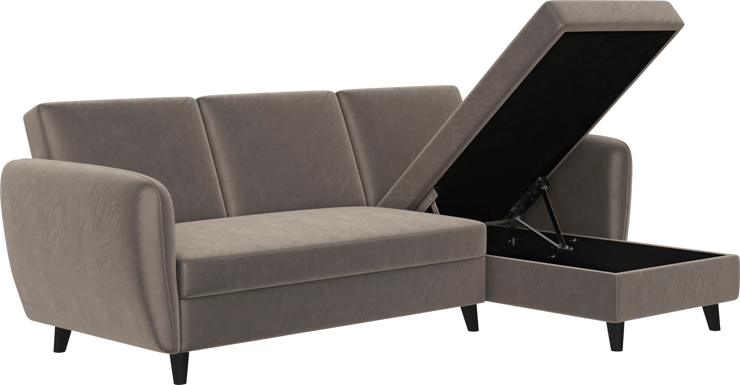 Dorel Home Ecksofa »Perry, L-Form,«, Rückenlehne, verschiedene Farbvarianten, Sitzhöhe 43 cm, Breite 219 cm