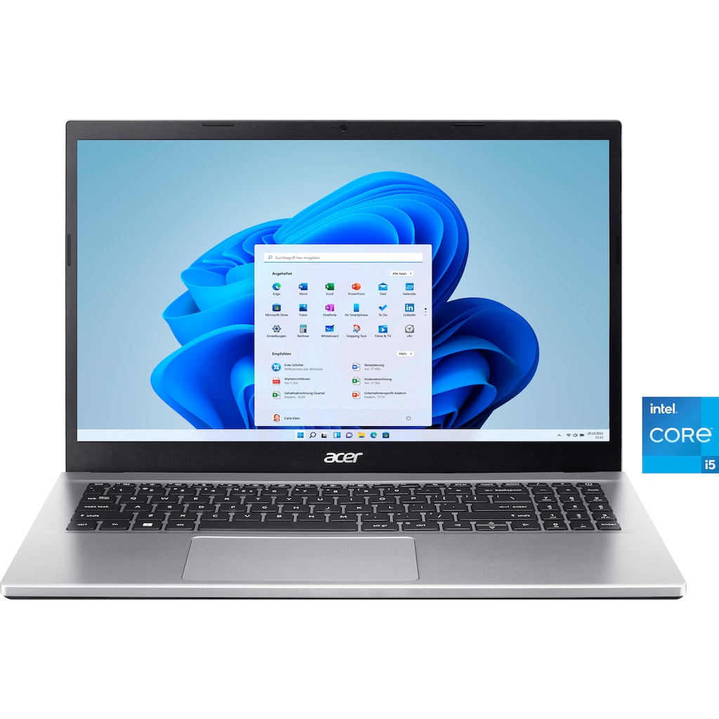 Acer Notebook »Aspire 3 A315-59-58D1«, 39,62 cm, / 15,6 Zoll, Intel, Core i5, Iris Xe Graphics, 512 GB SSD