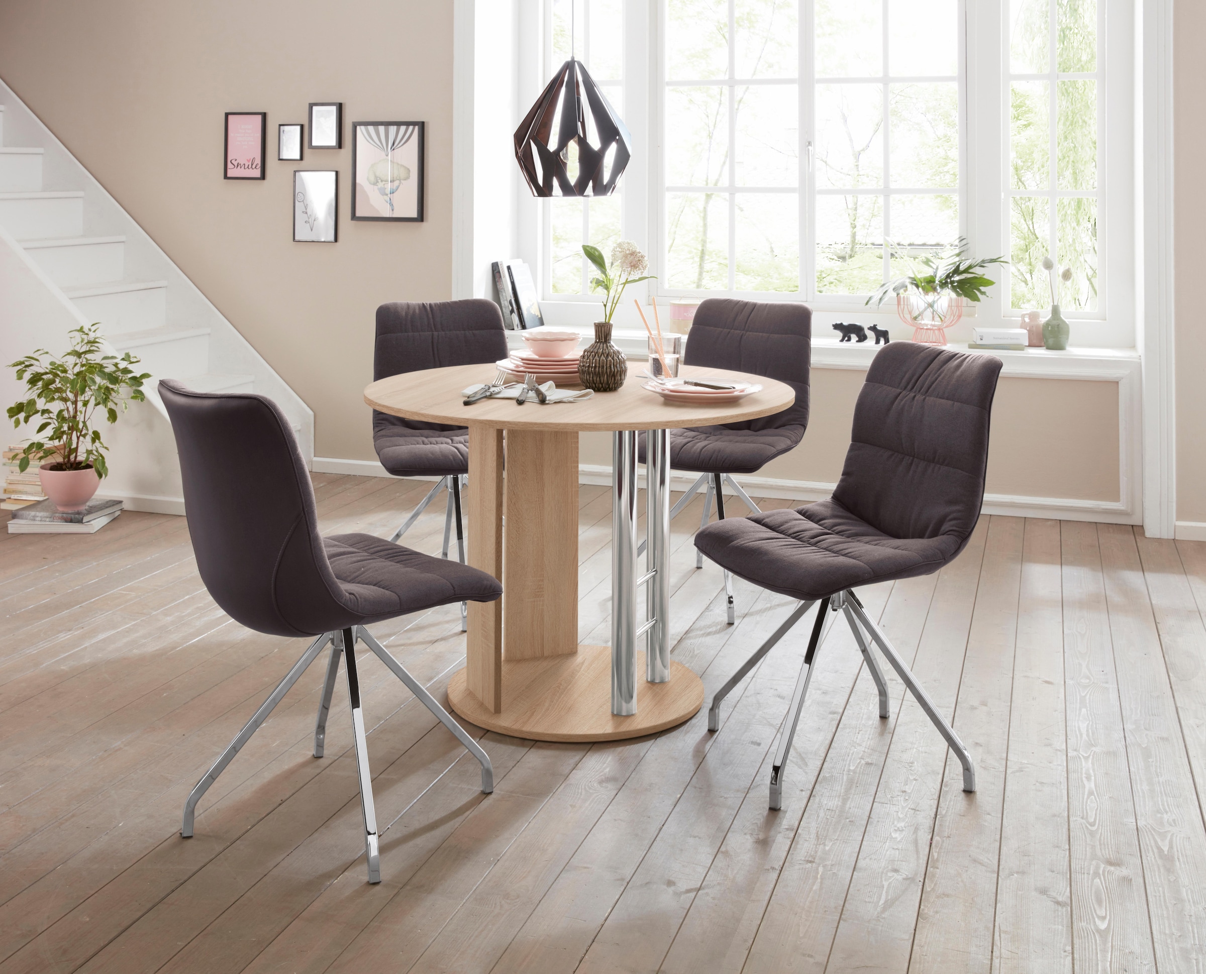 3. Bild von Home affaire Säulen-Esstisch »Rondell«, Breite 105-145 cm