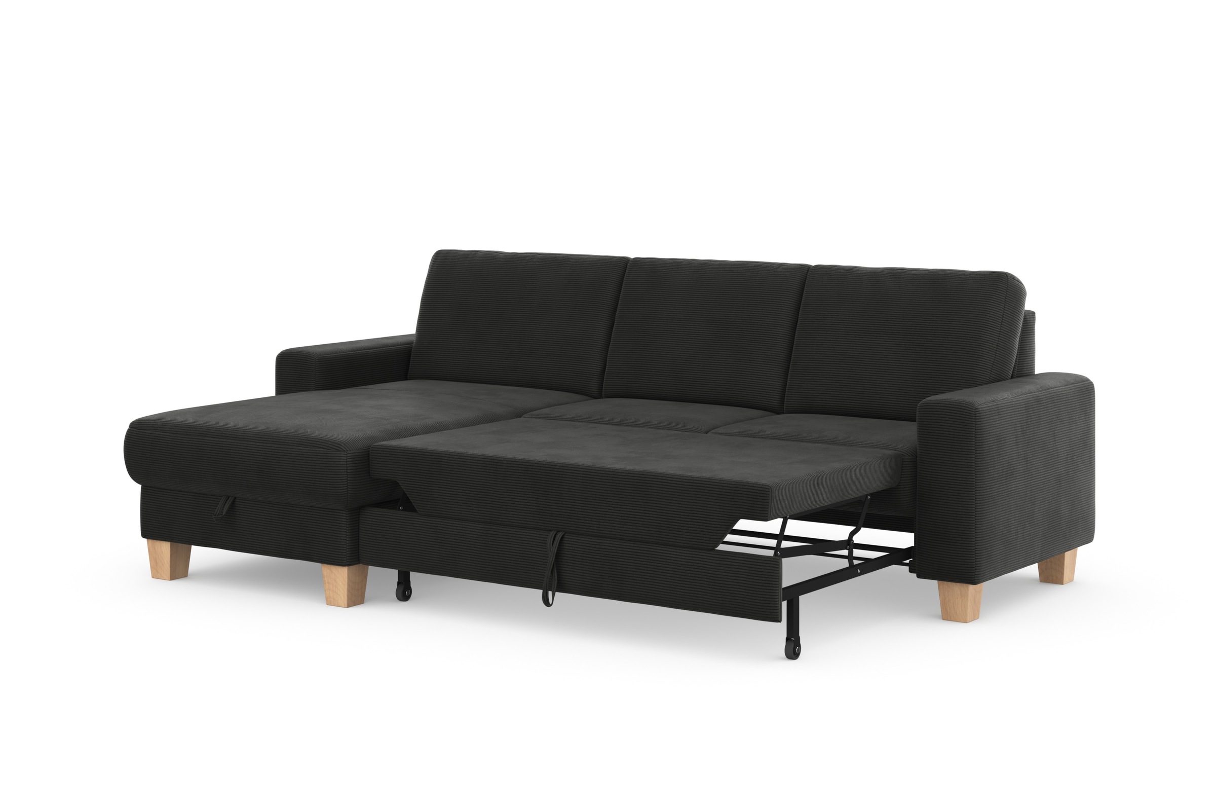 Home affaire Ecksofa »Summer L-Form«, mit Recamiere, mit oder ohne Bettfunktion und Bettkasten, Cord-Bezug
