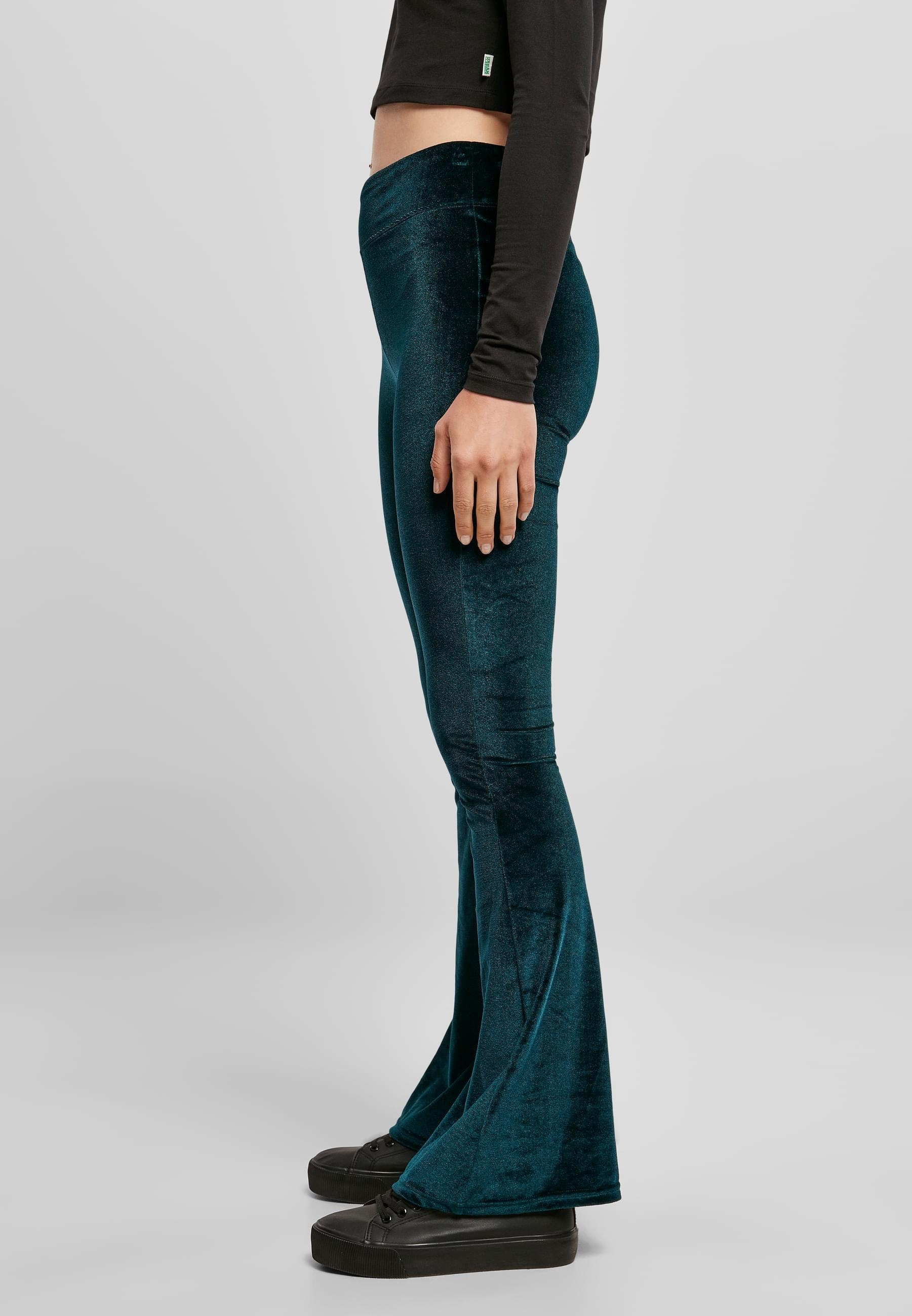 URBAN CLASSICS Leggings »Urban Classics Damen Ladies High Waist Velvet Boot Cut Leggings«