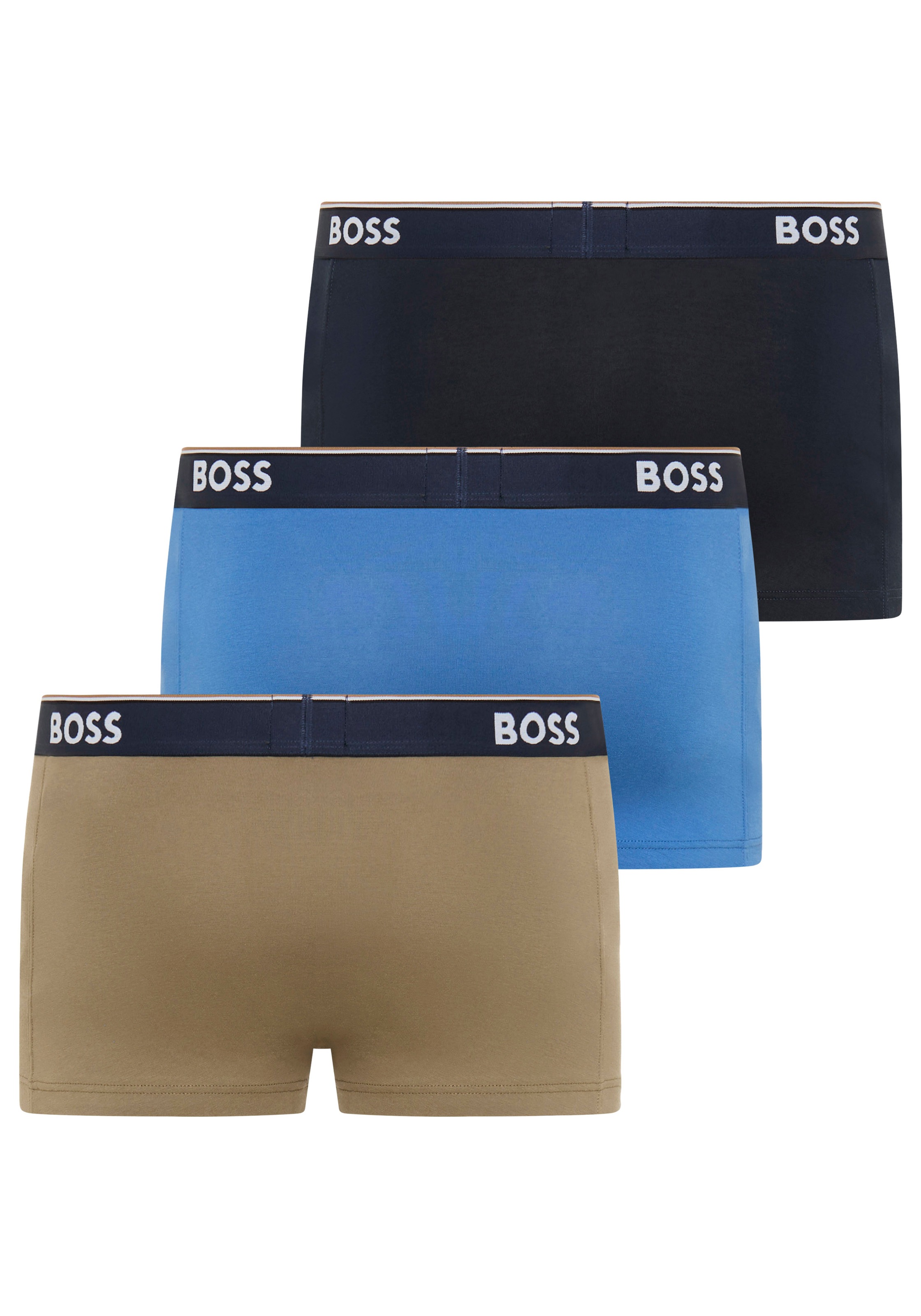 BOSS Trunk Packung, 3 Stk. aus Stretch-Baumwolle mit Logo-Bund, mittlere Bundhöhe