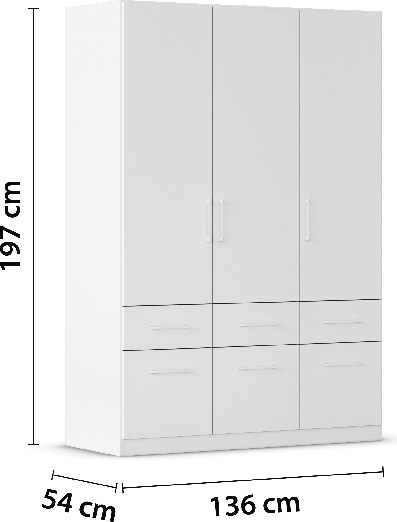 rauch Kleiderschrank »Kleiderschrank Schrank Garderobe Wäscheschrank DUNDEE«, (mit 3 Griff-Varianten), Schubladen in zwei Höhen, optional mit Spiegel MADE IN GERMANY