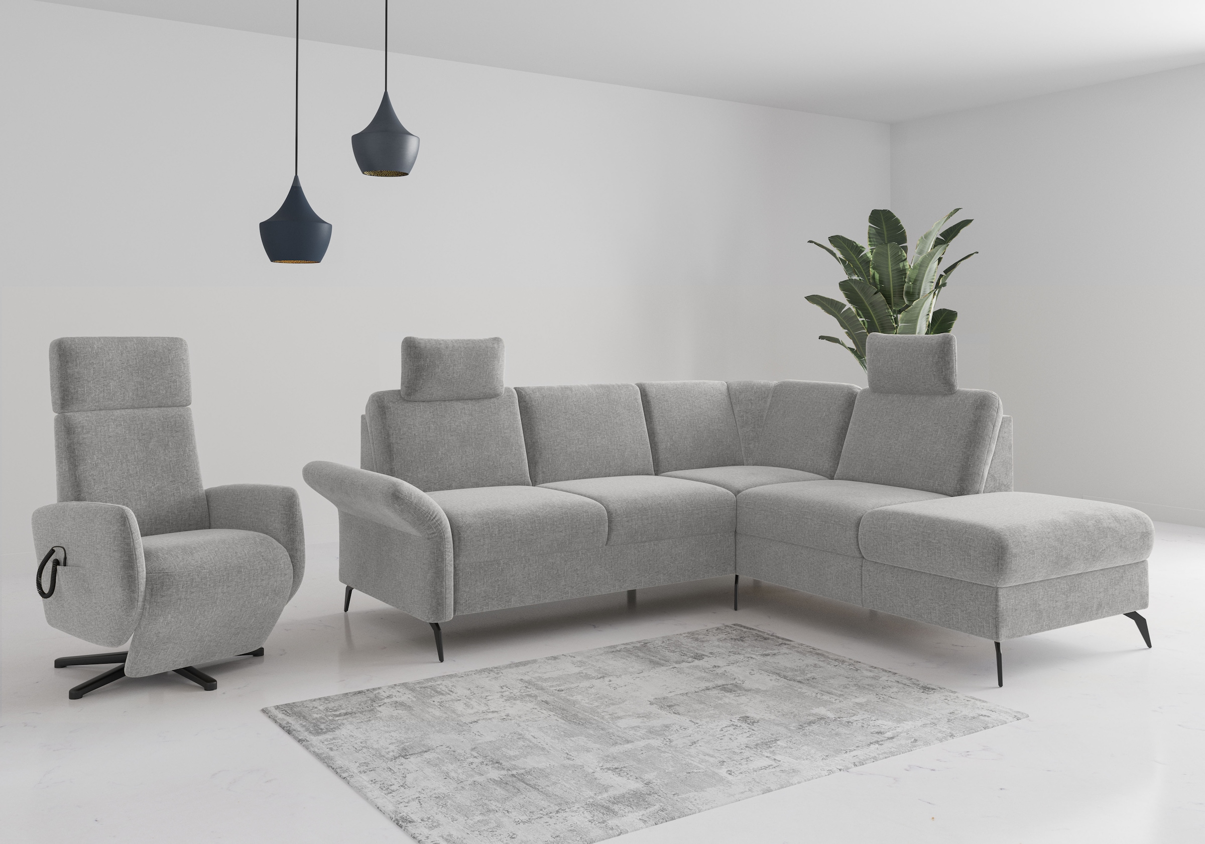 Home affaire Ecksofa »Rochelle«, optional: Armteilverstellung, klappbar, Bettkasen