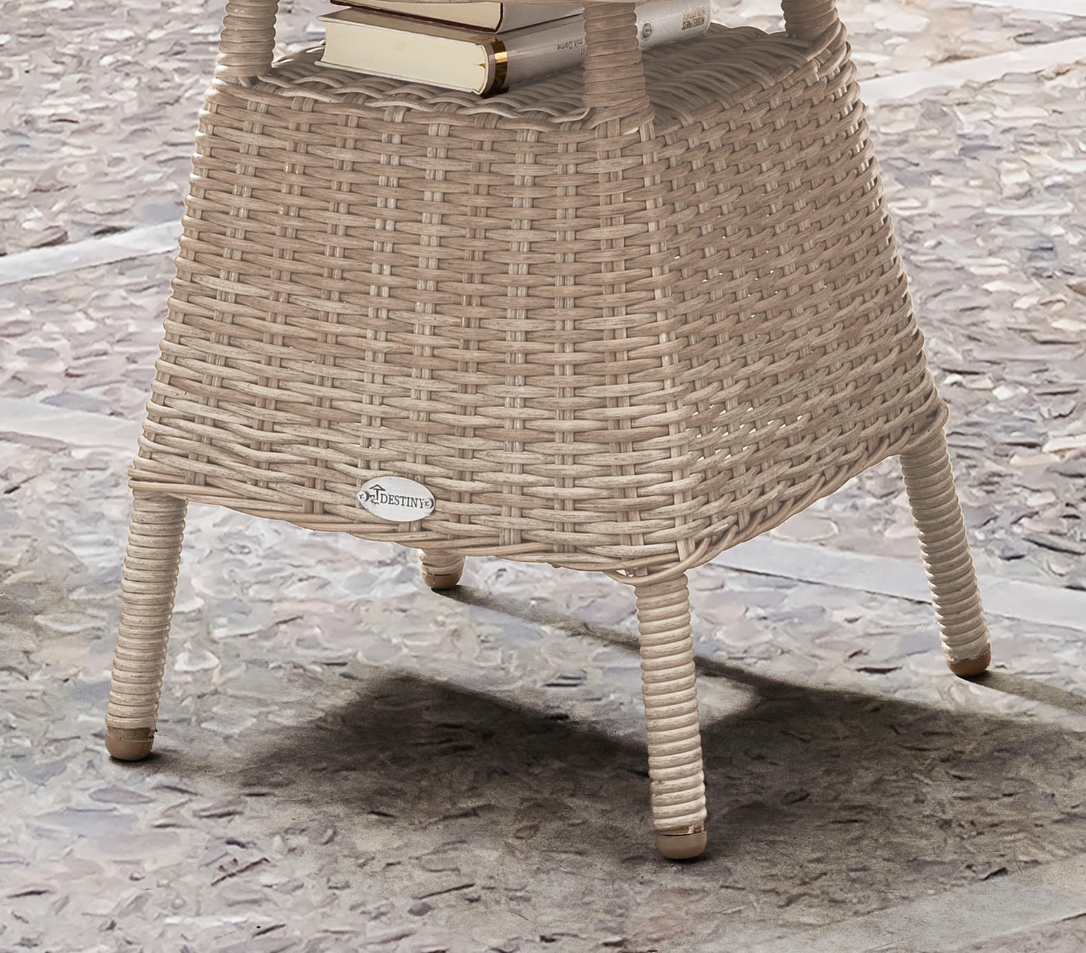 Destiny Gartentisch »MALAGA«, Ø: 60cm x H: 55cm, Aluminium, Polyrattan