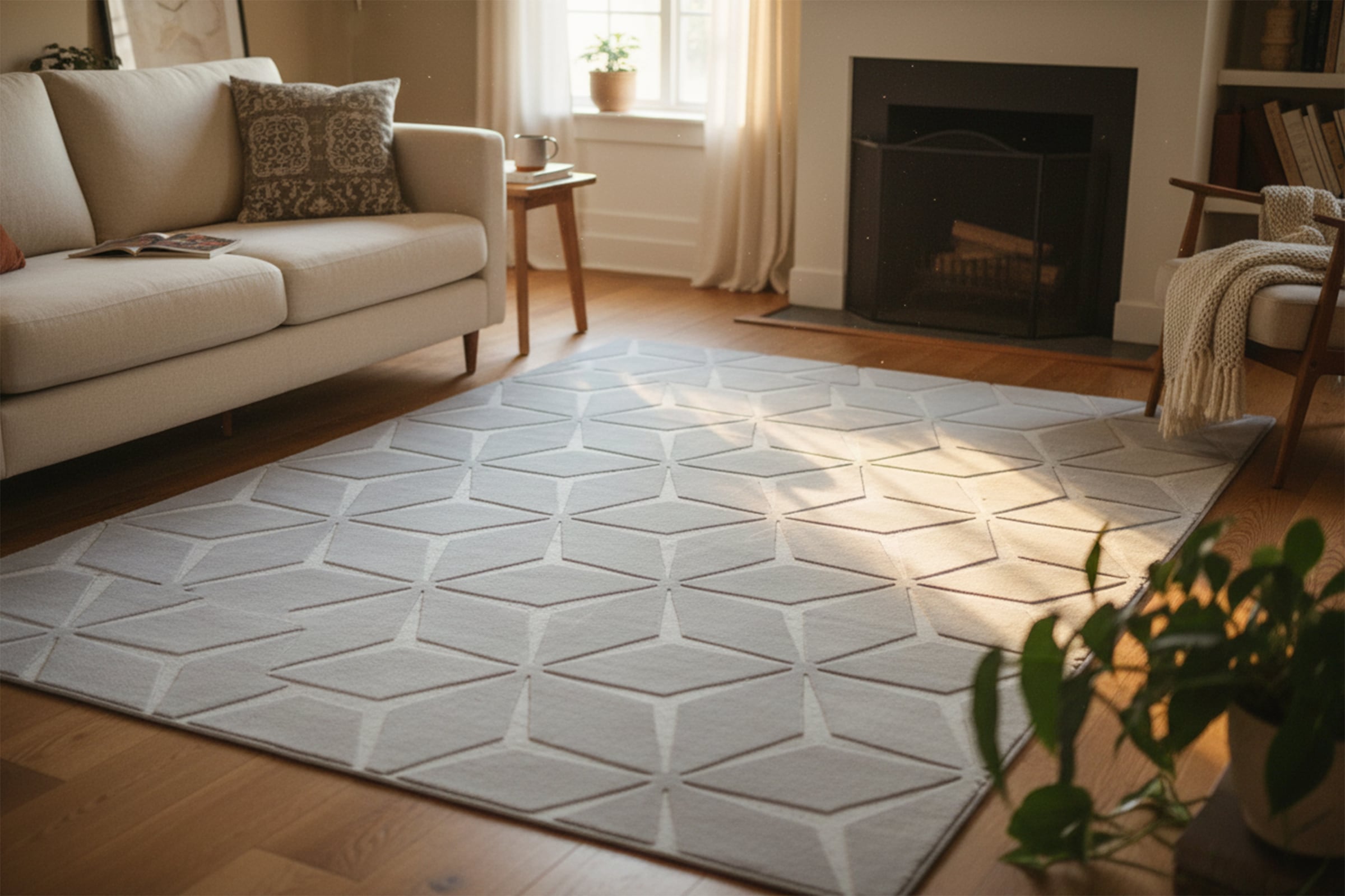 Kayoom Teppich »Calma 225« rechteckig 10 mm Höhe Kurzflor, 3-D Optik, Wohnzimmer