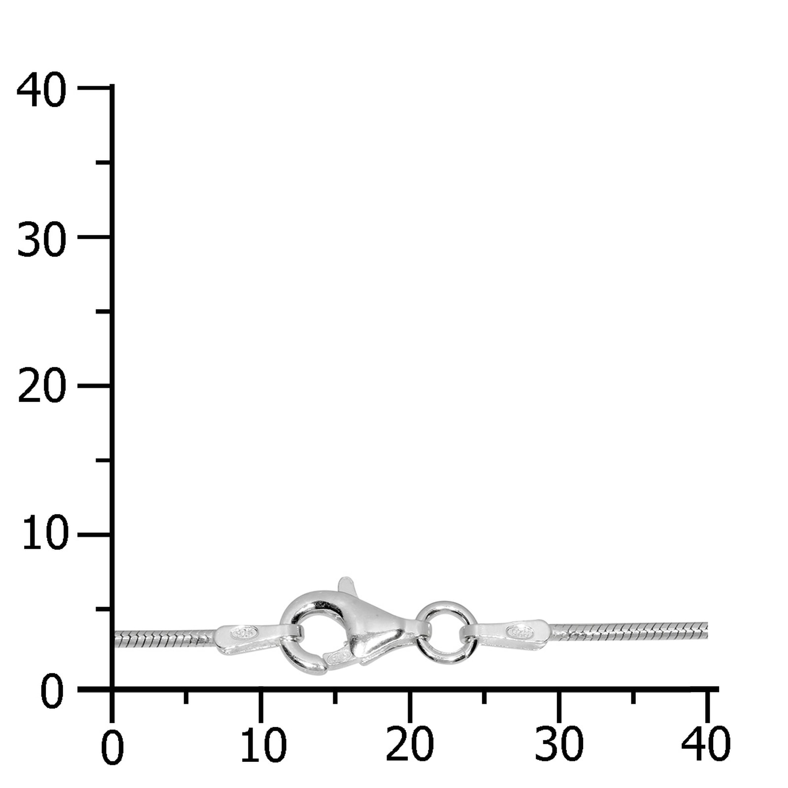OSTSEE-SCHMUCK Silberkette »Ostsee-Schmuck Kette Schlange 1,0 mm Kette Schlange 1,0 mm«, (1 tlg.)