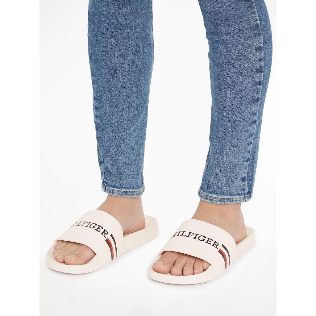 Tommy Hilfiger Pantolette »CORPORATE FLAG POOL SLIDE«, mit breiter Bandage